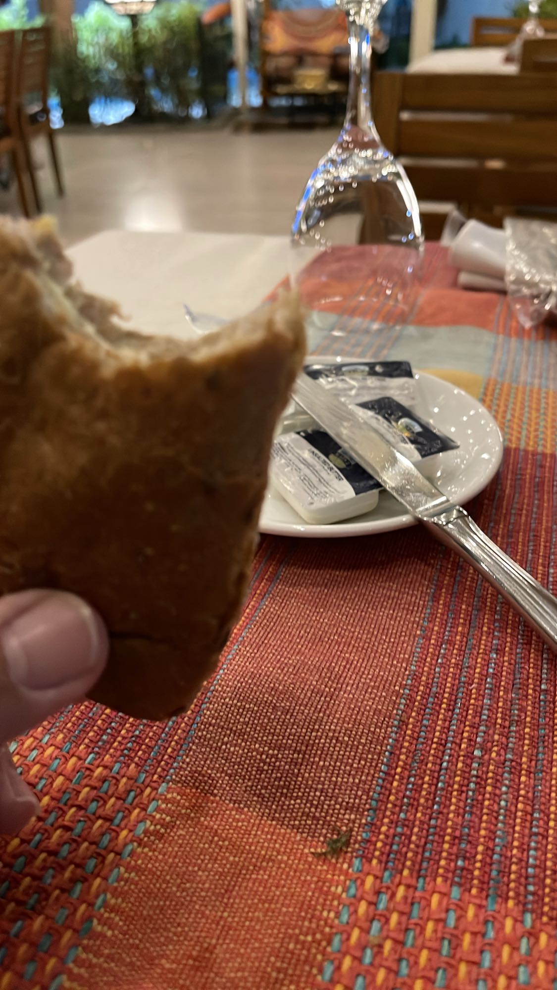 Whole grain bread with unsalted butter