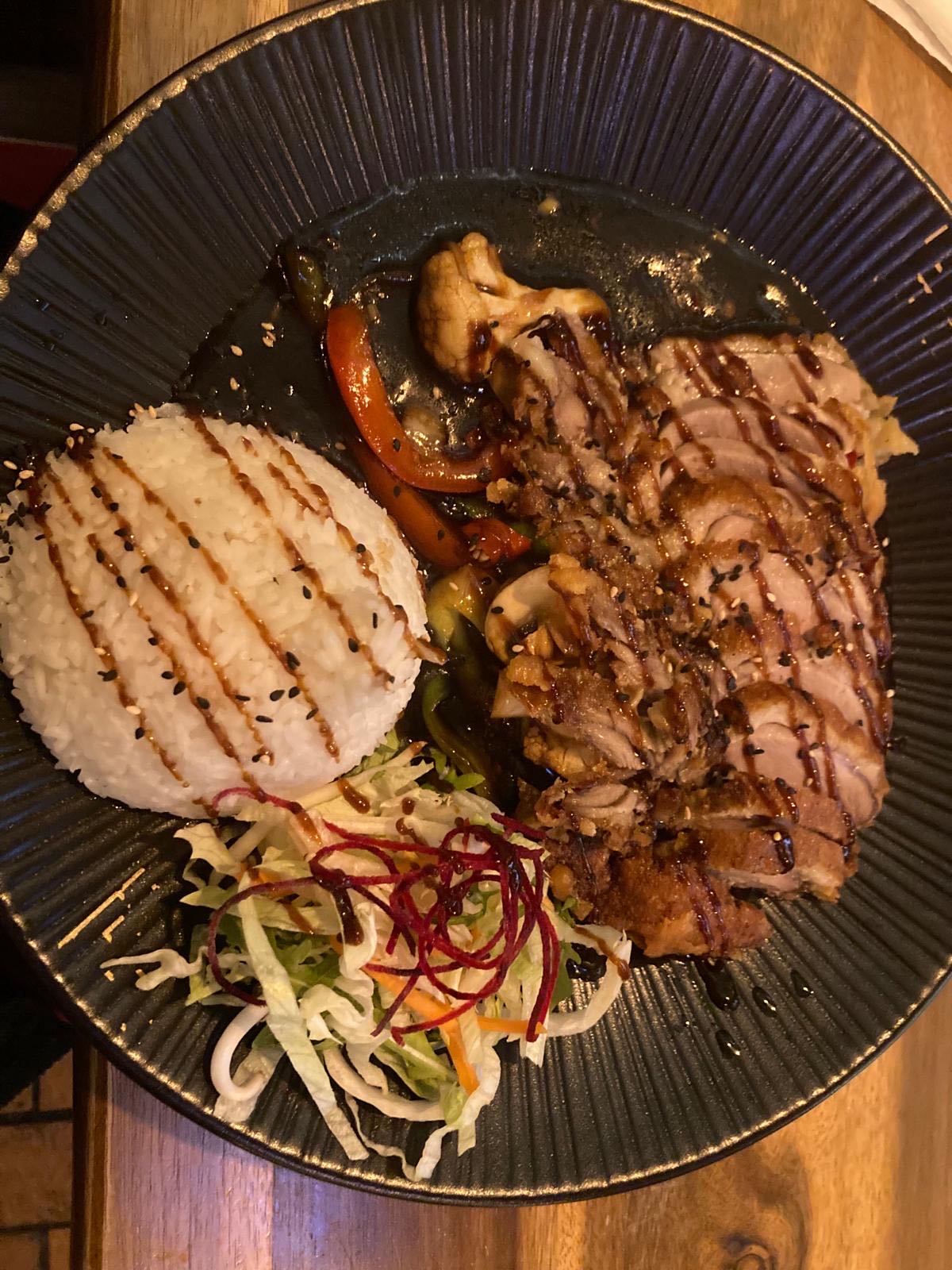 Frango Teriyaki com arroz