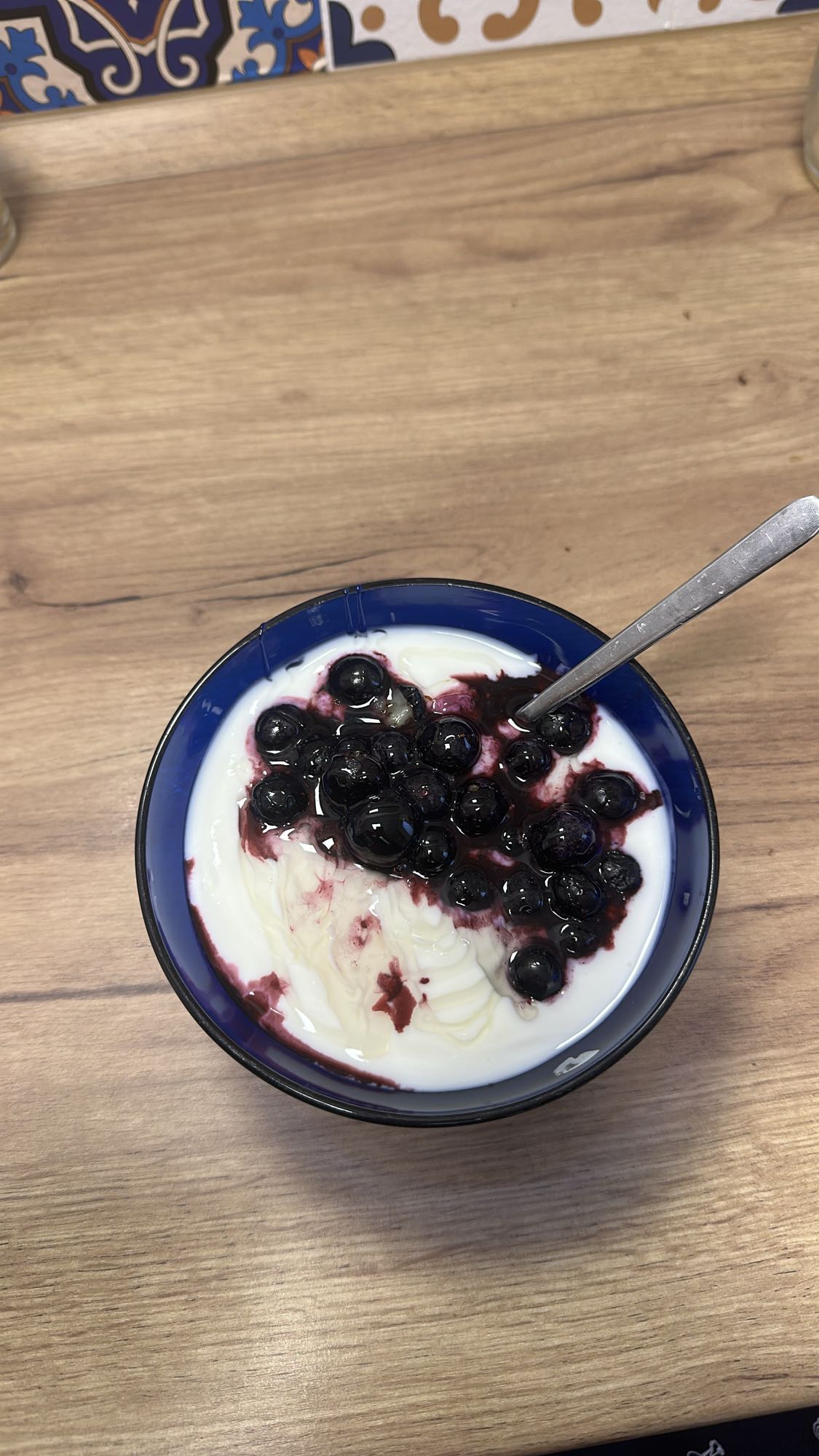 yogur con arándanos