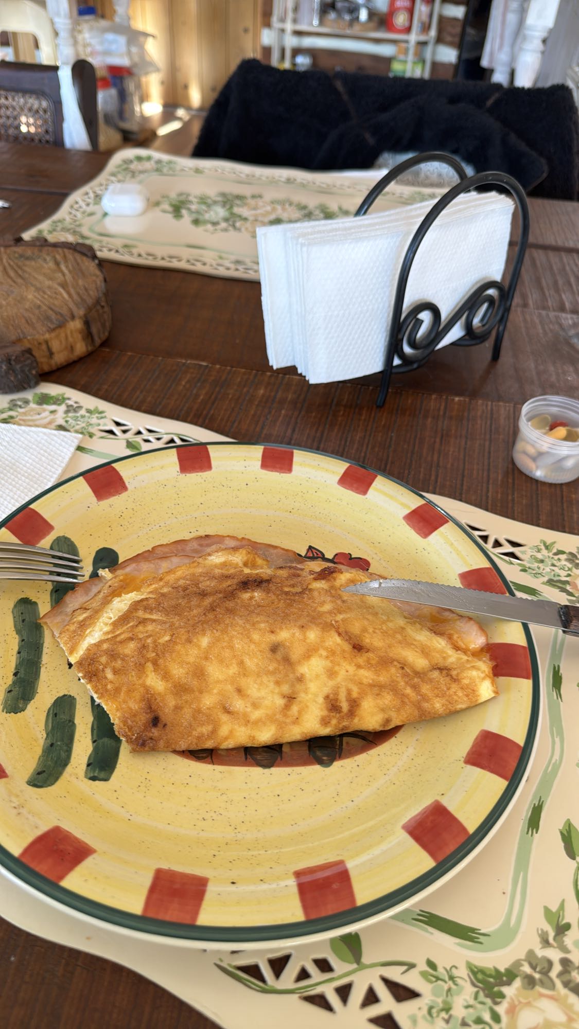 Omelette de jamón y queso