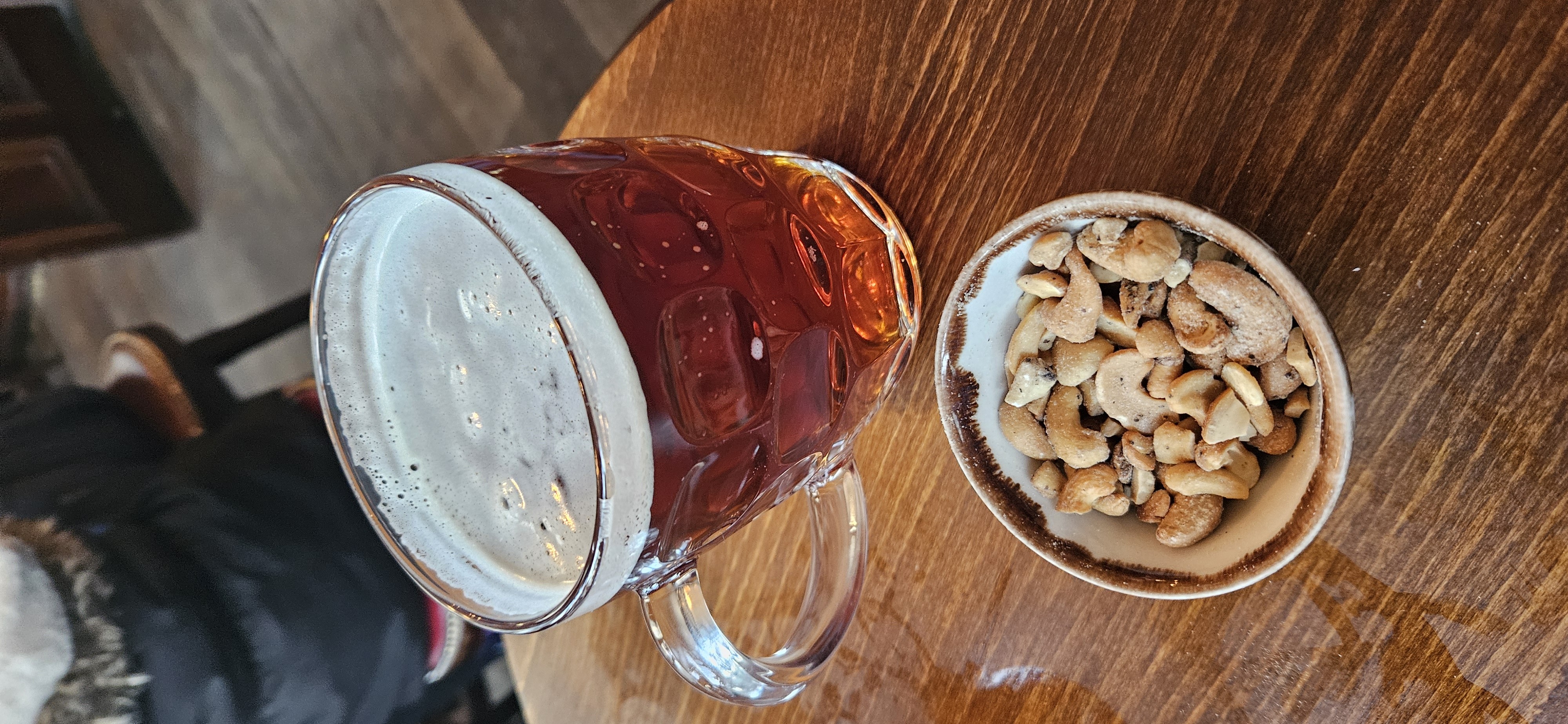 Beer and roasted cashews