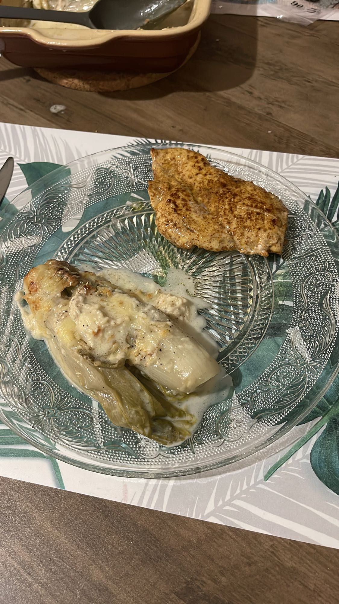 Poulet et endives gratinées