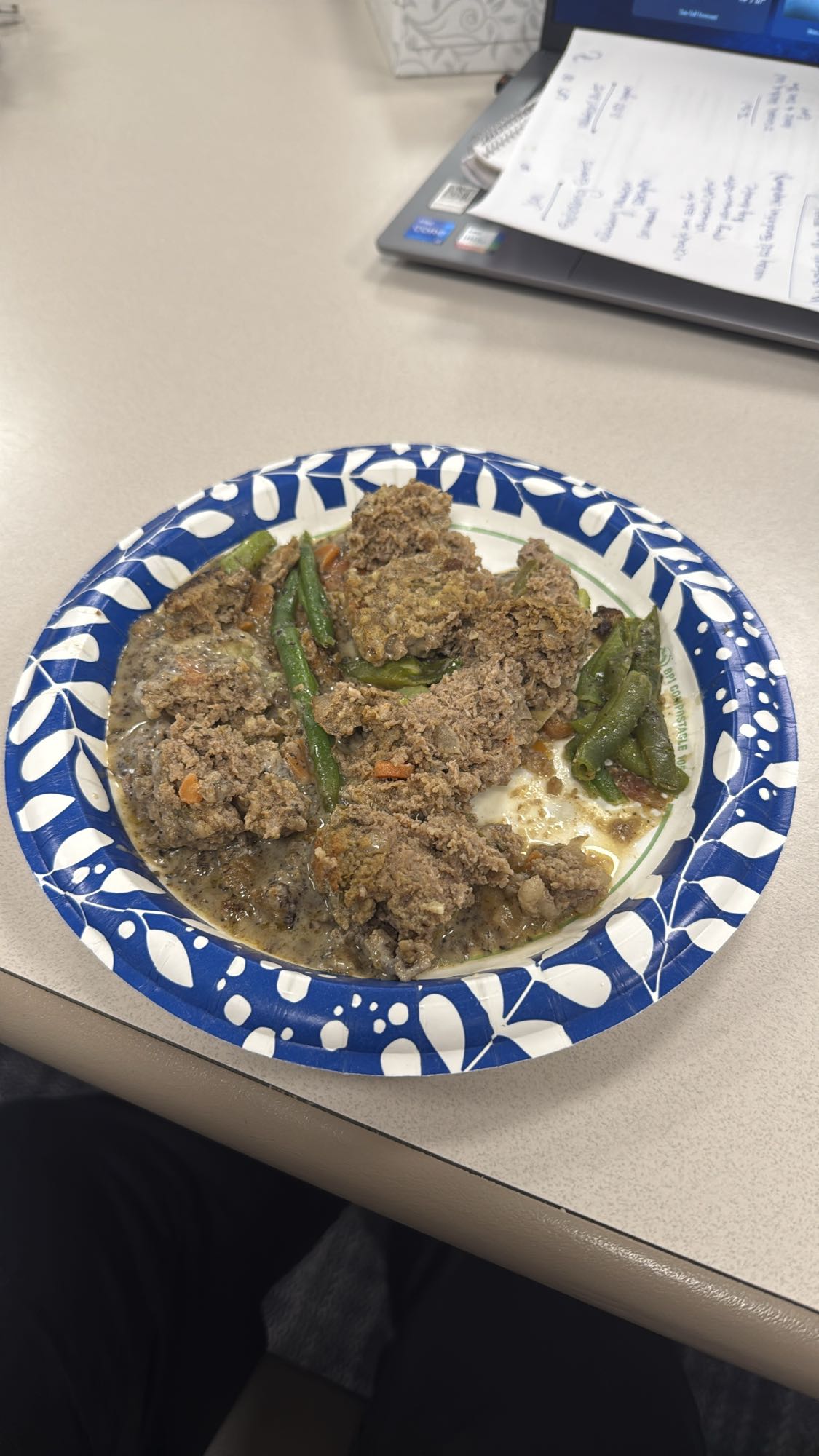 Beef meatloaf with veggies