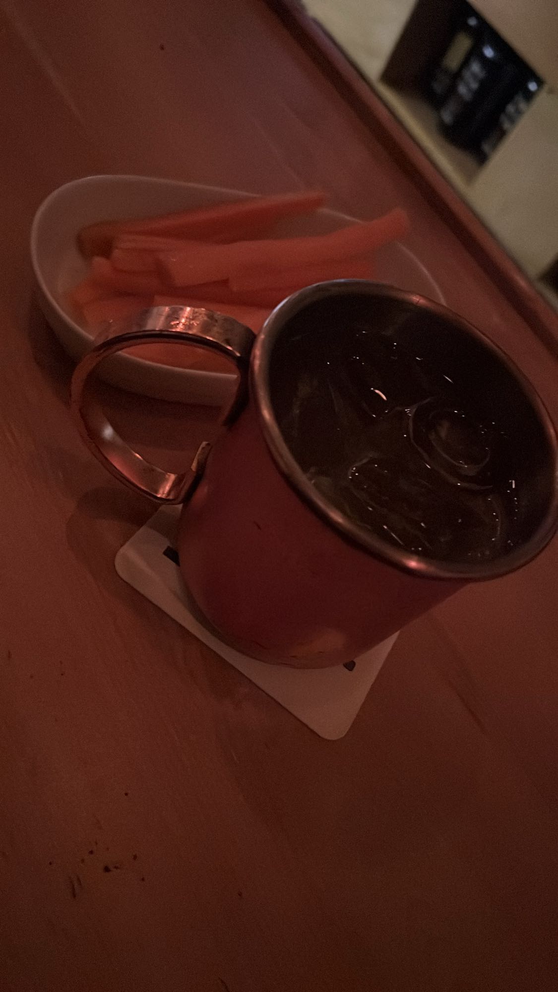 Carrot sticks and drink