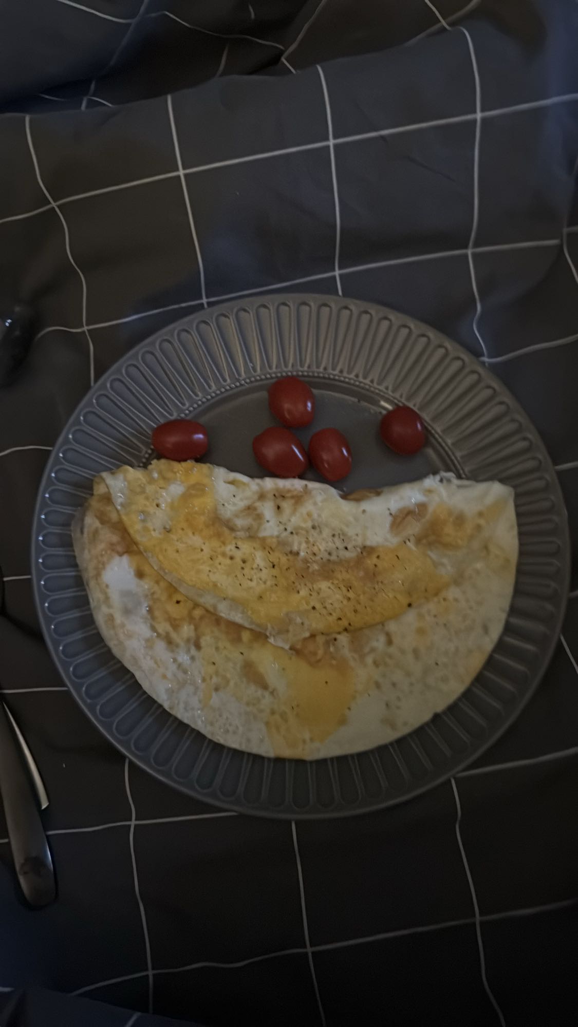 Egg omelette with tomatoes