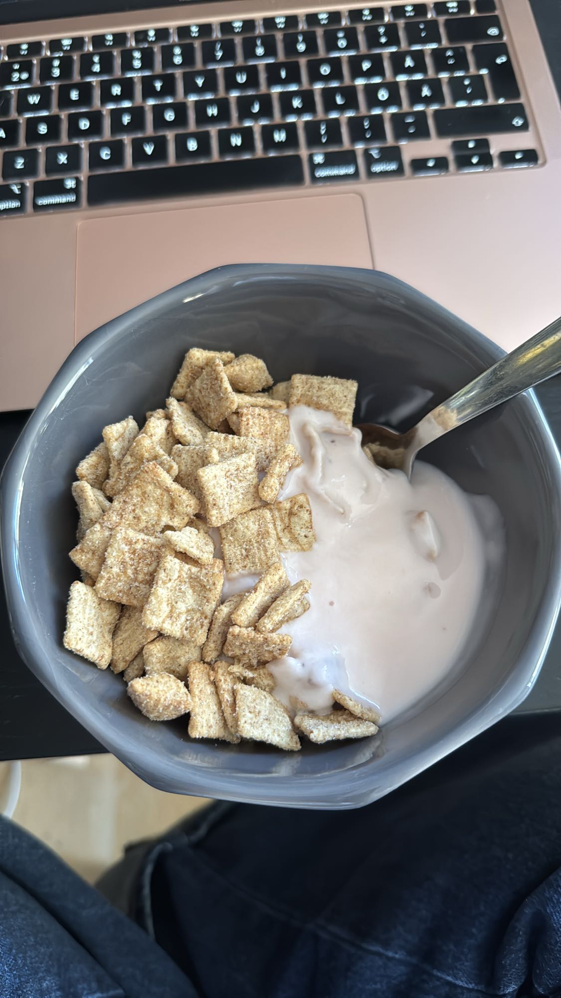 Cereal with yogurt