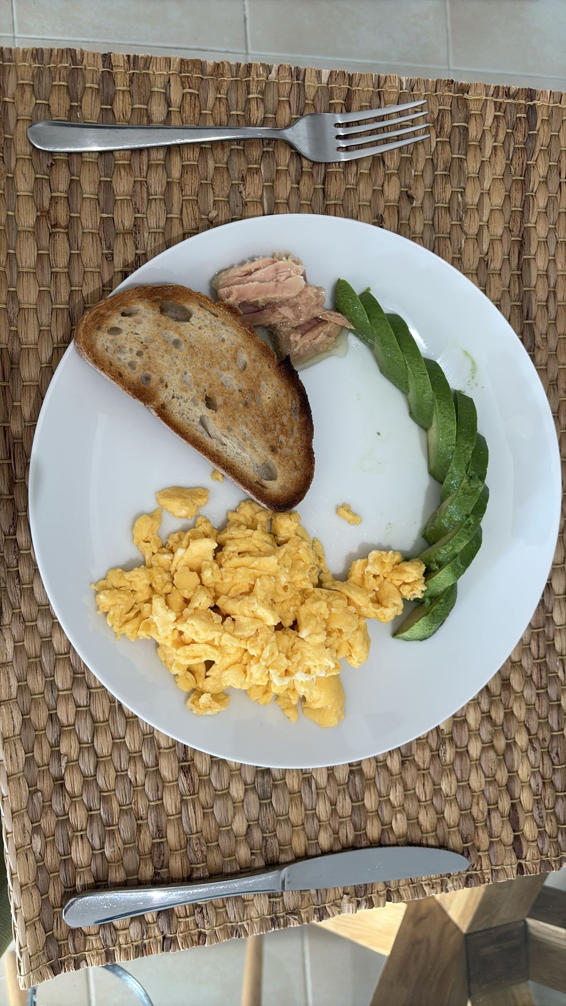 Eggs, Tuna, Avocado Toast