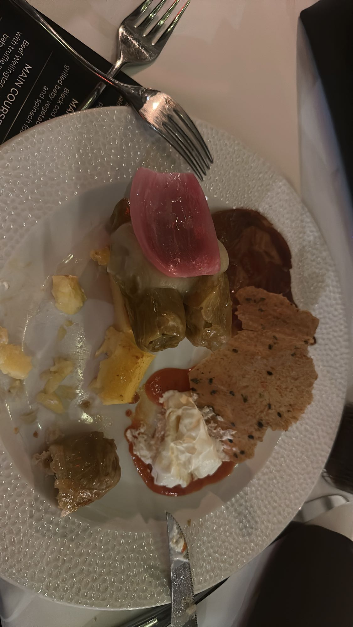 Stuffed grape leaves plate