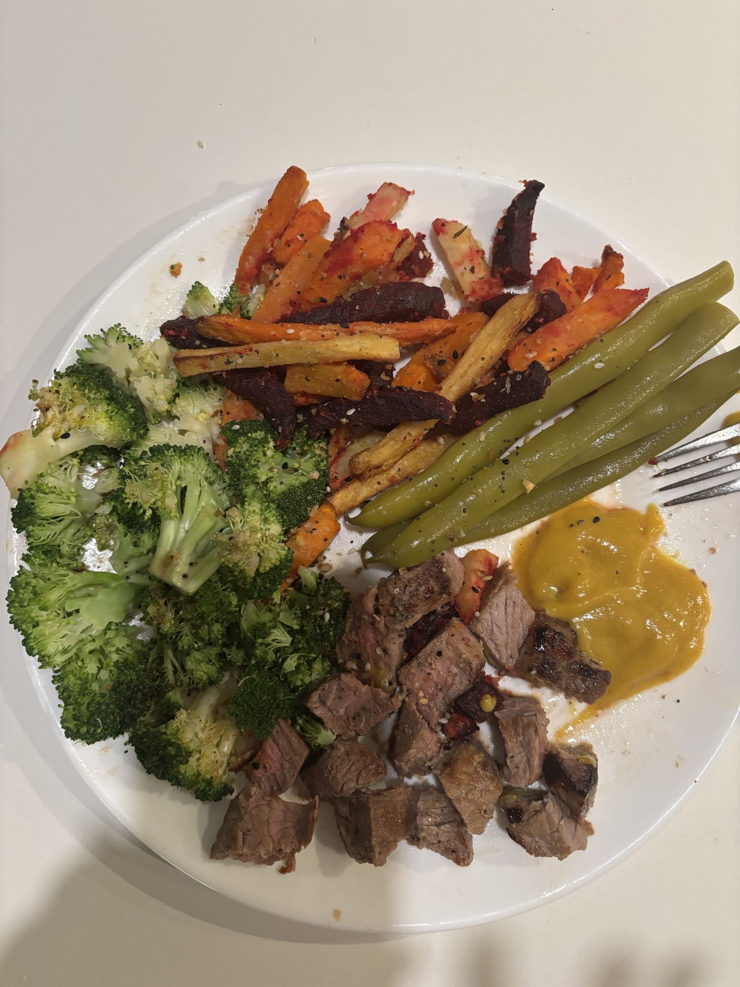 Assiette légumes et boeuf
