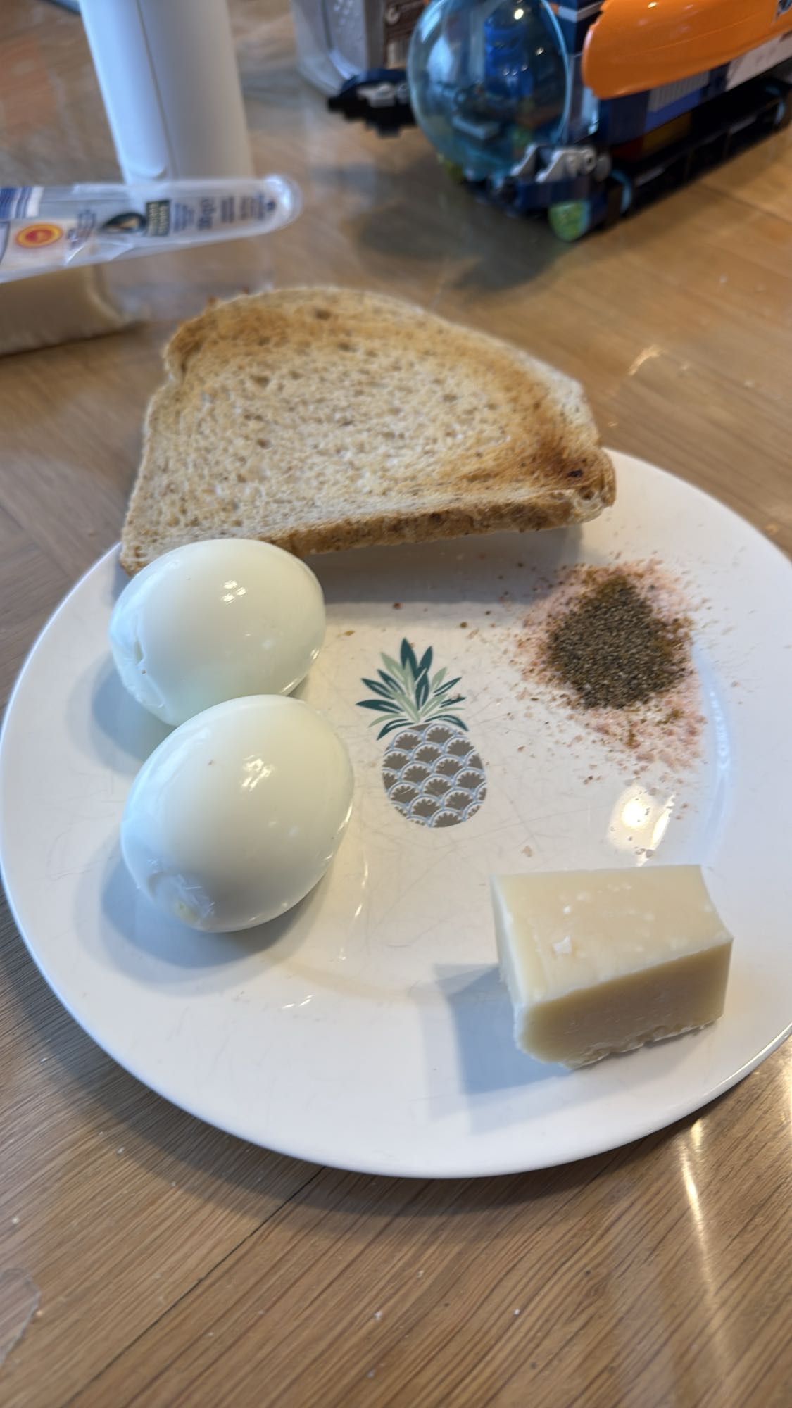 Eggs, Toast, Cheese Plate