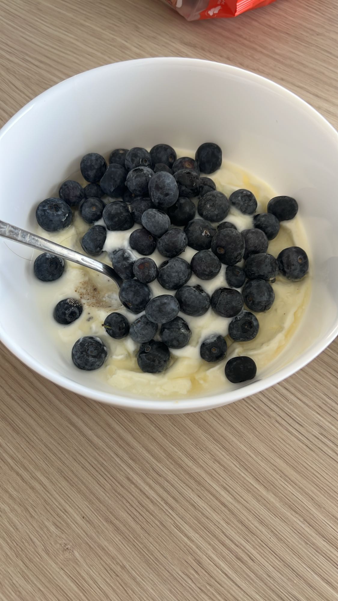 Yoghurt met bosbessen