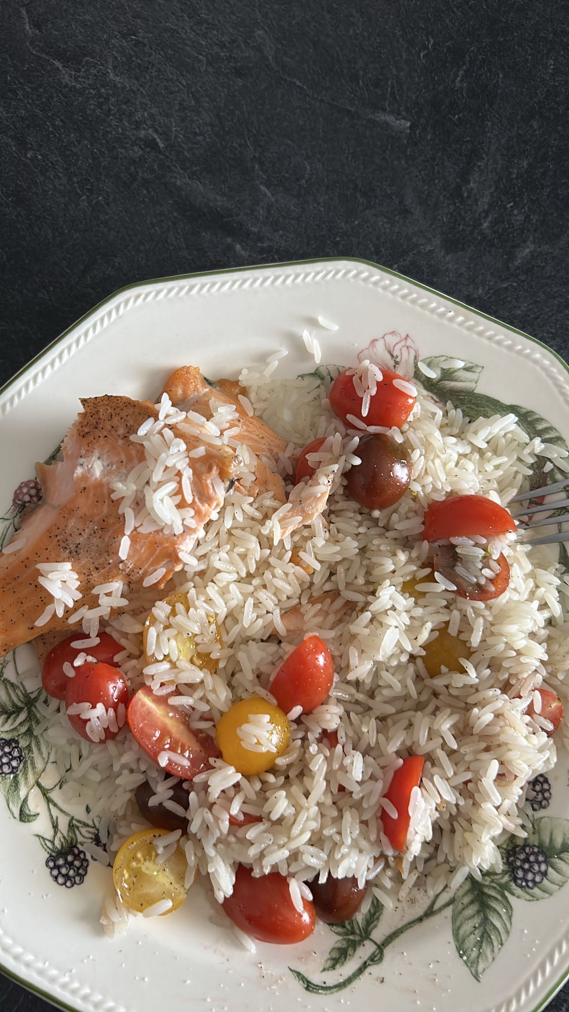 Saumon riz et tomates