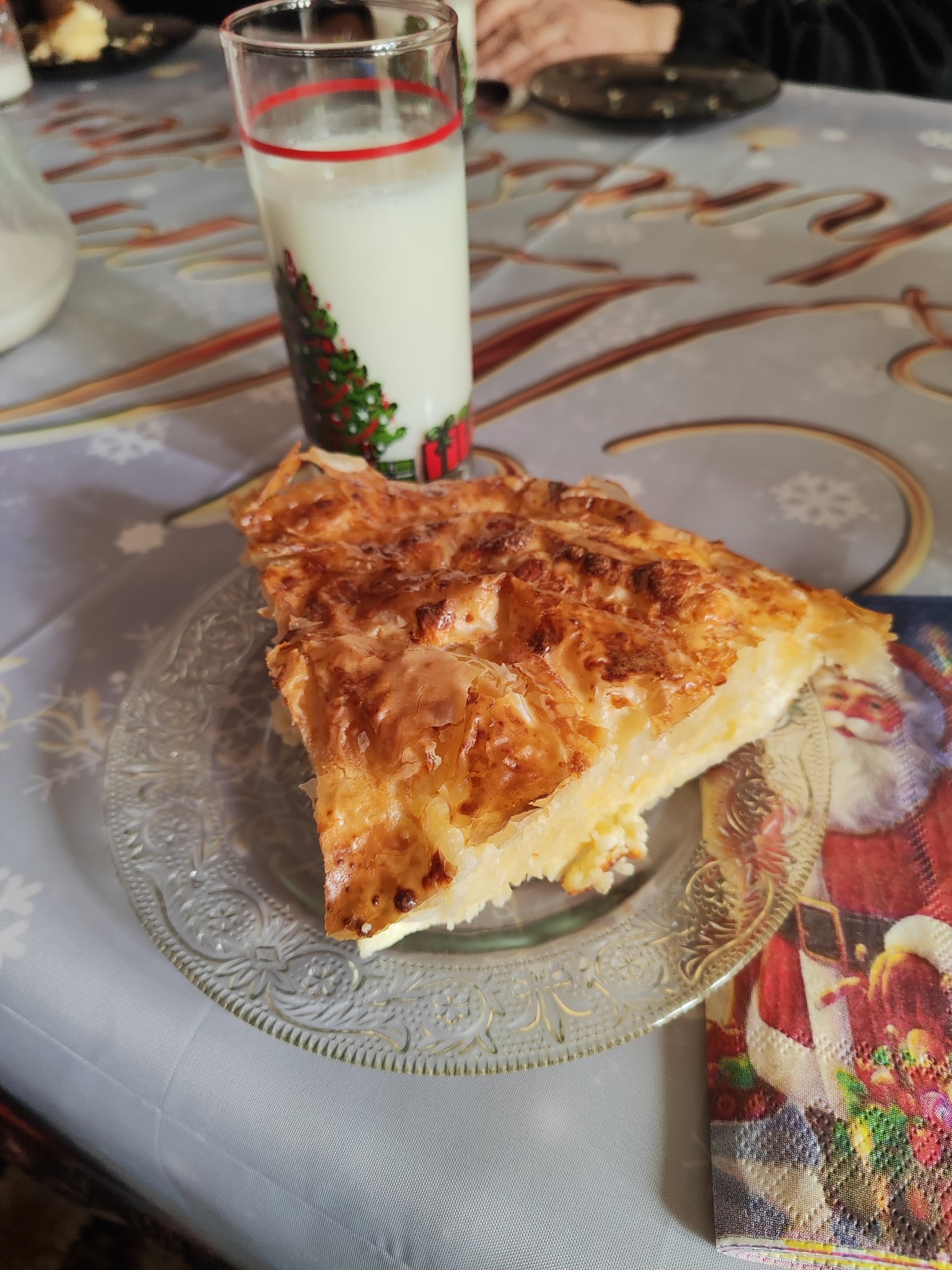 Cheese pastry with milk