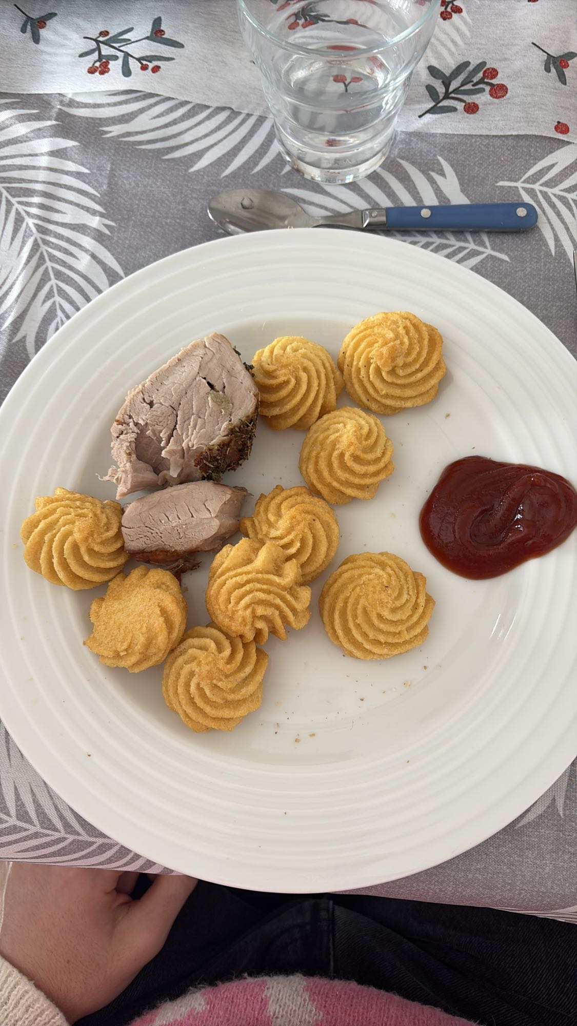 Roast pork with duchess potatoes