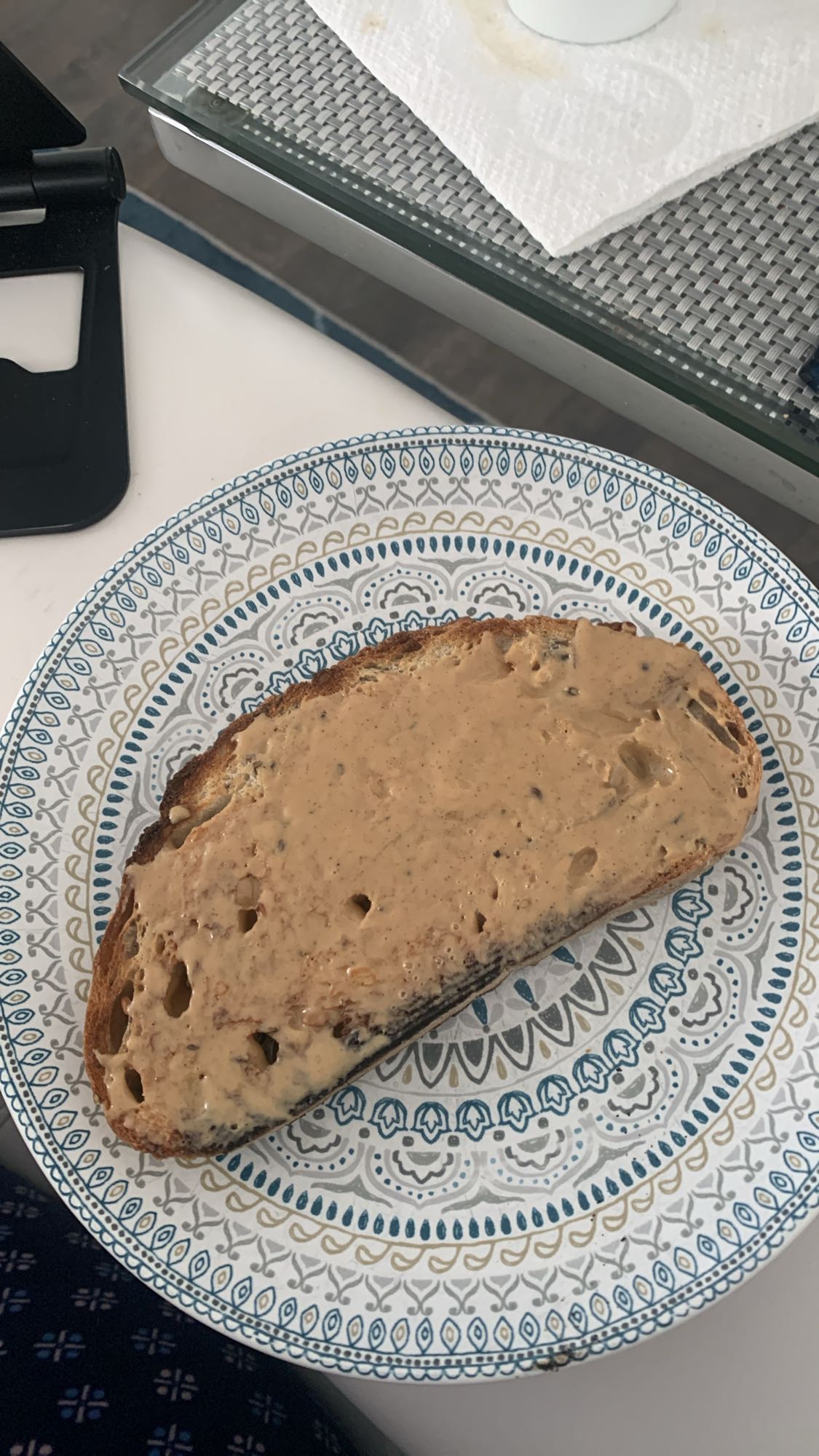 Tartine au beurre de cacahuète