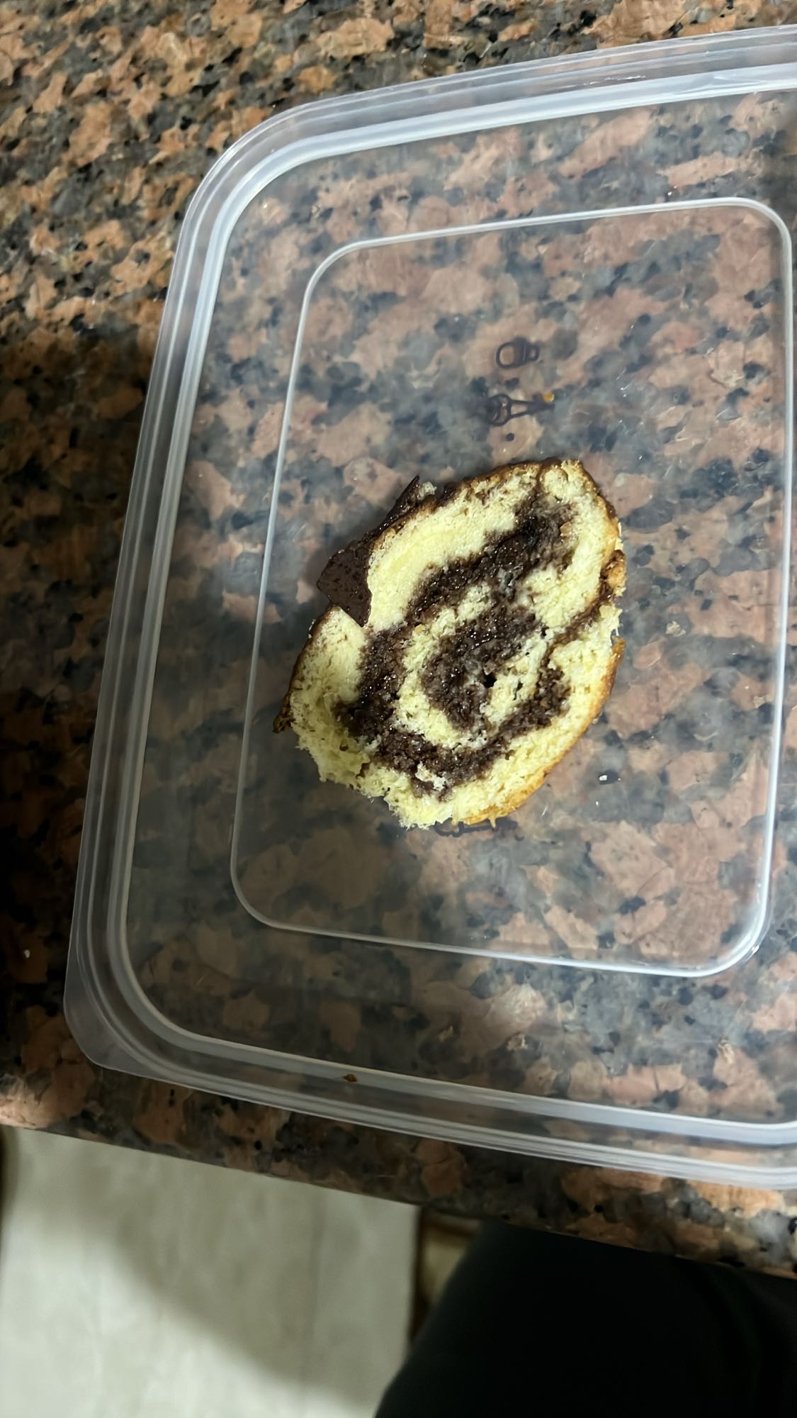 Slice of Bûche de Noël with dark chocolate