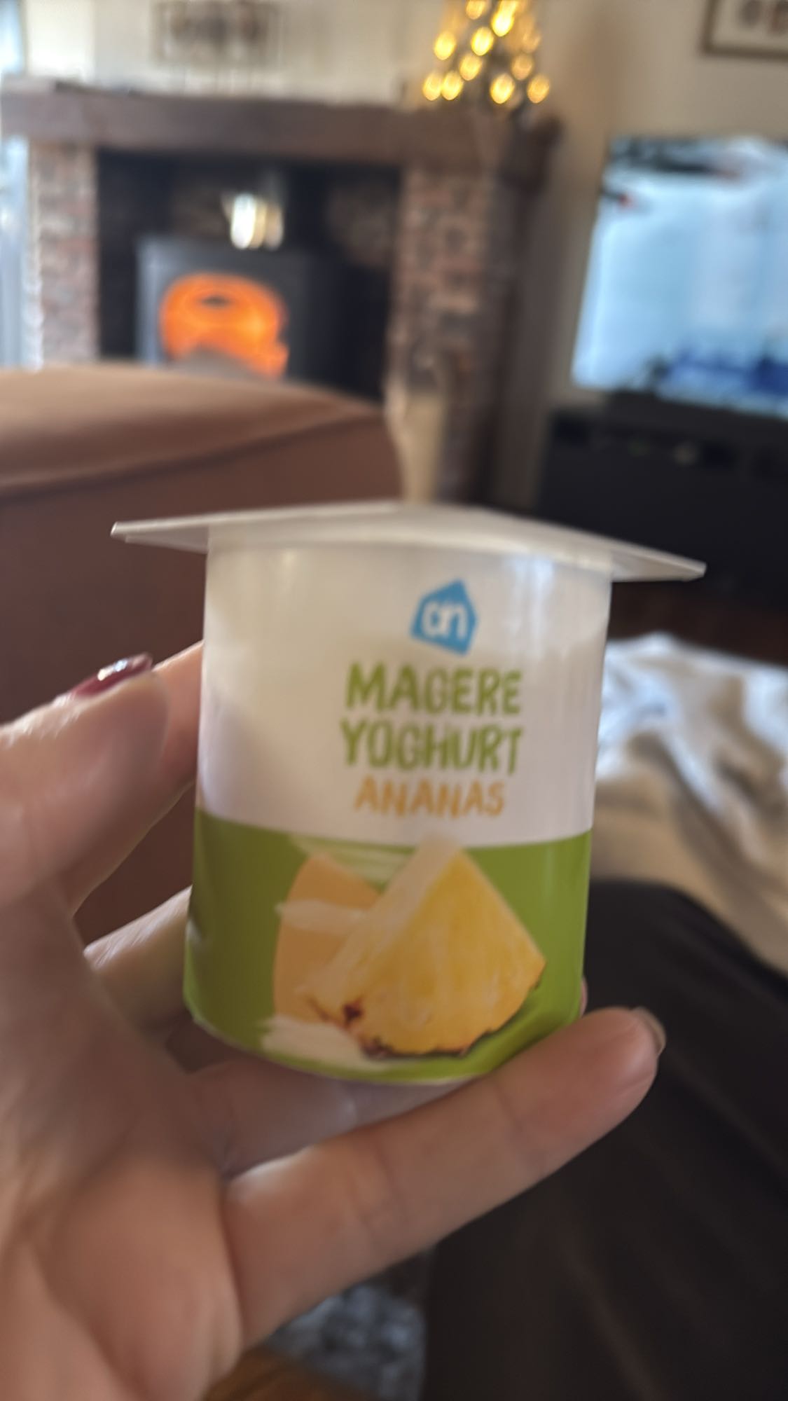 Magere yoghurt ananas