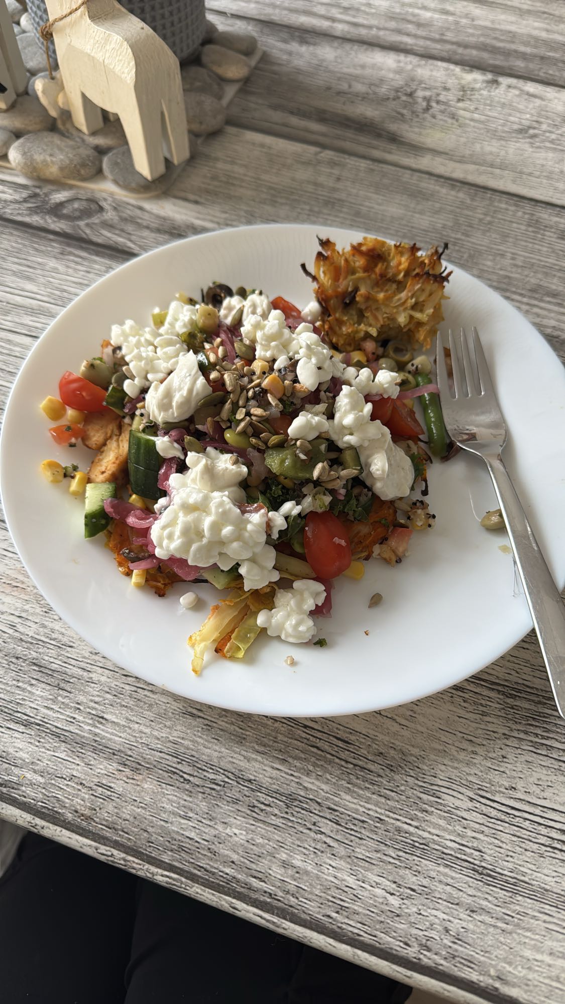 Grönsakstallrik med keso