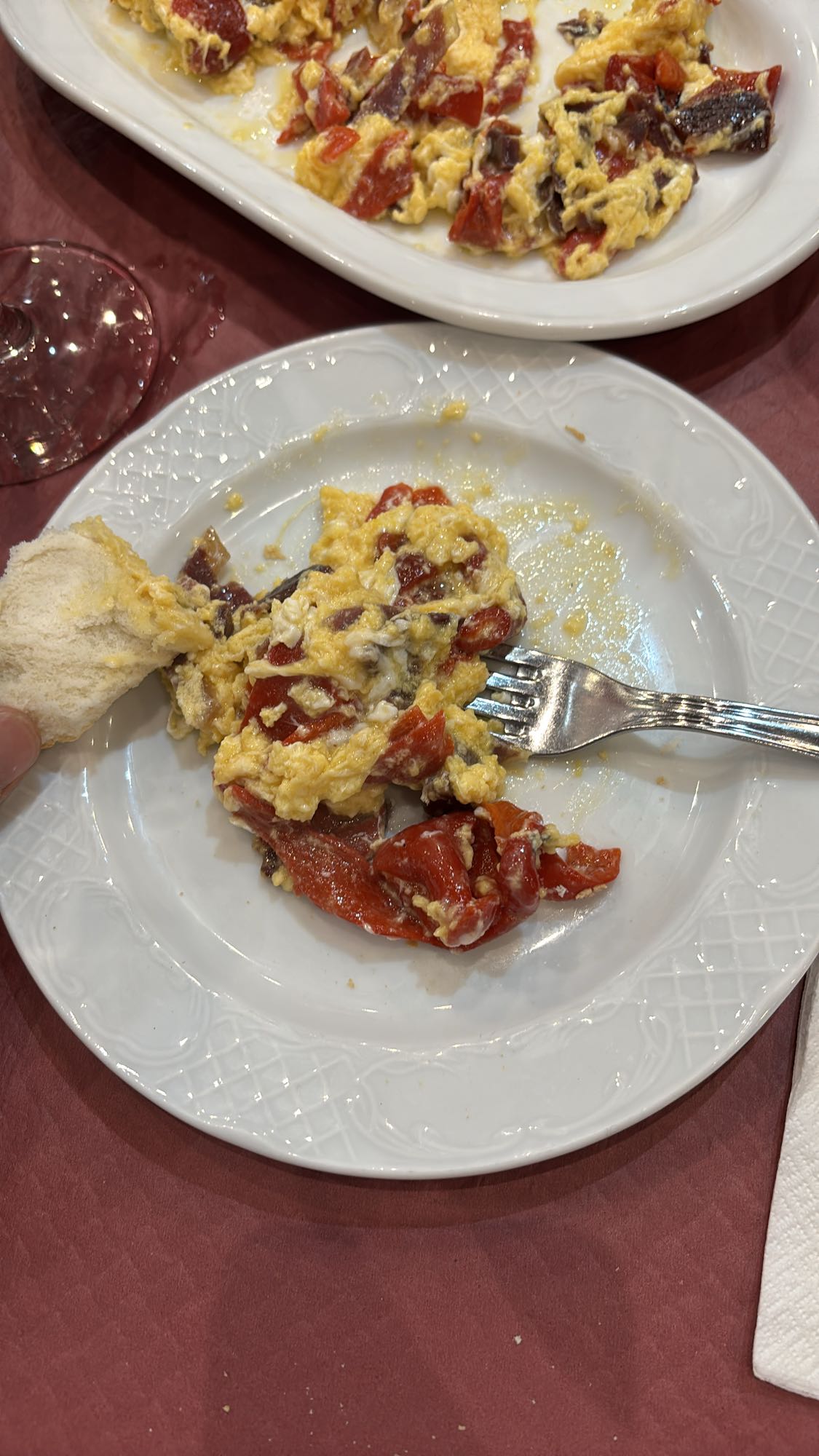 Revuelto de huevos y pimientos