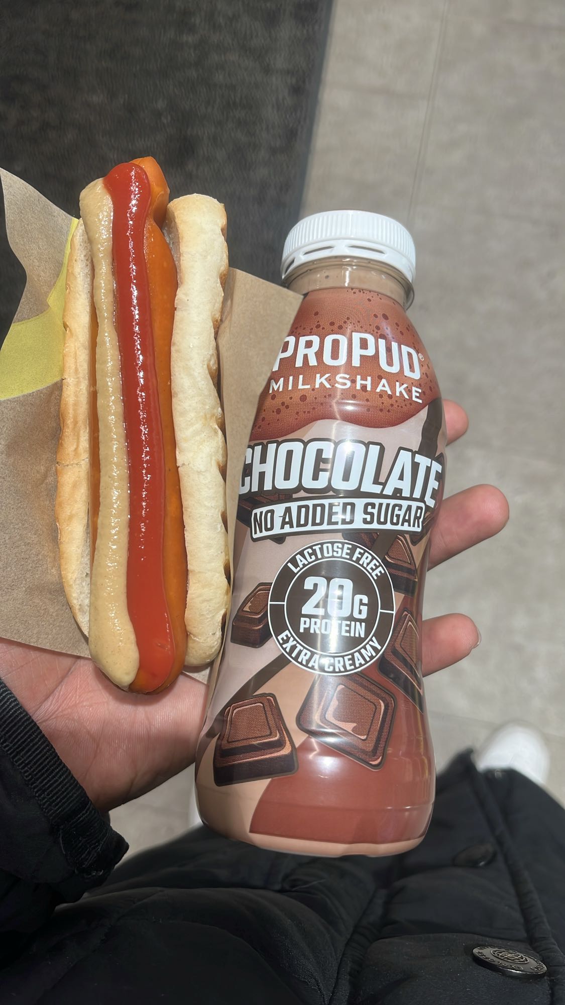 Hotdog & Protein Shake