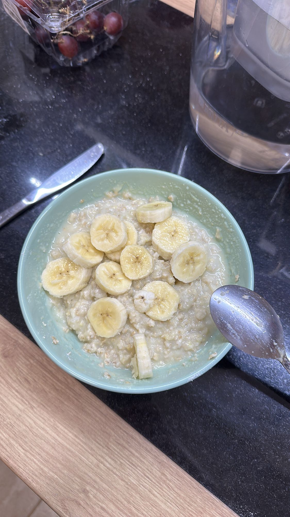 crema de arroz con plátano y proteína