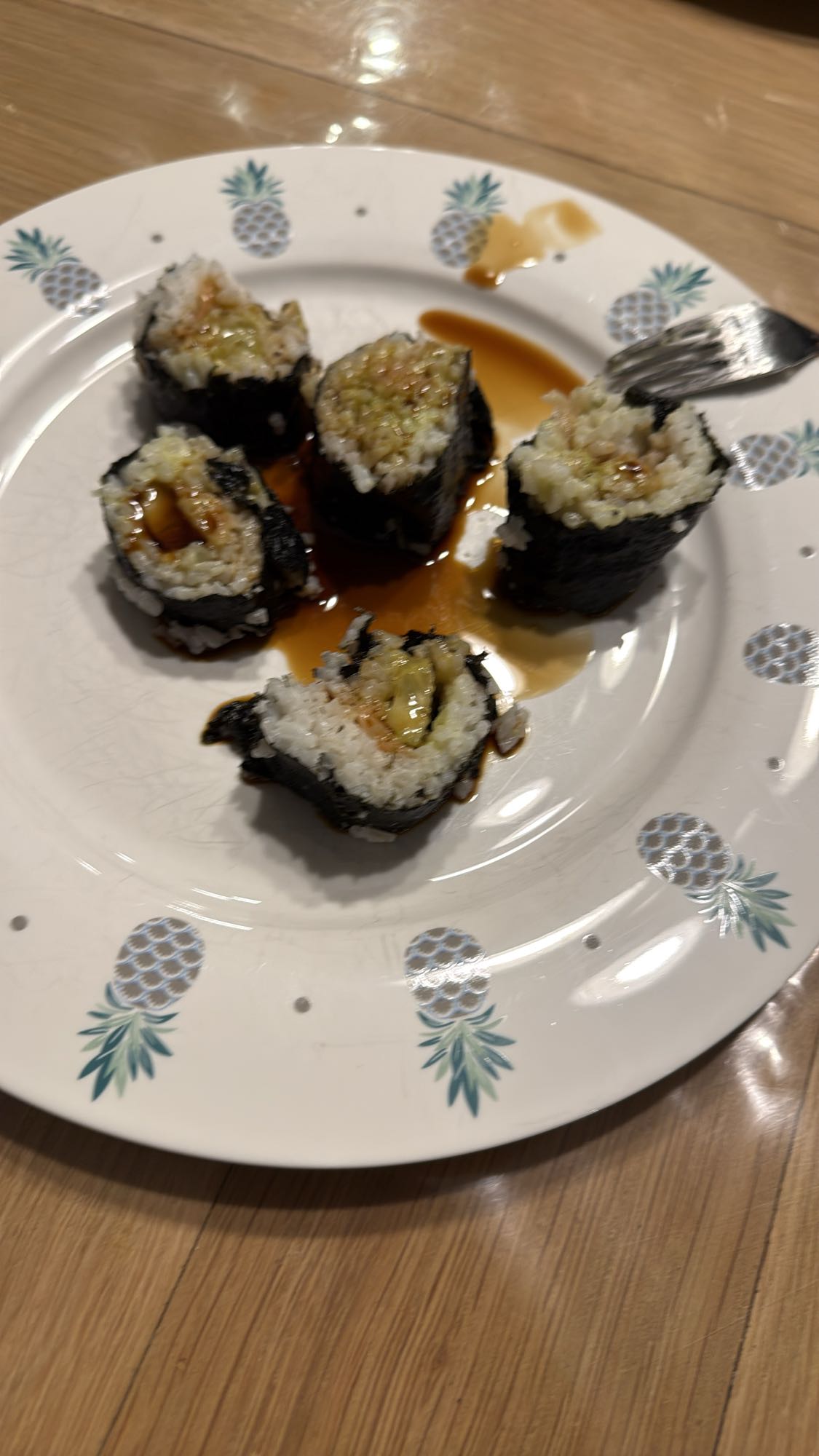Vegetable Sushi Rolls with Smoked Salmon