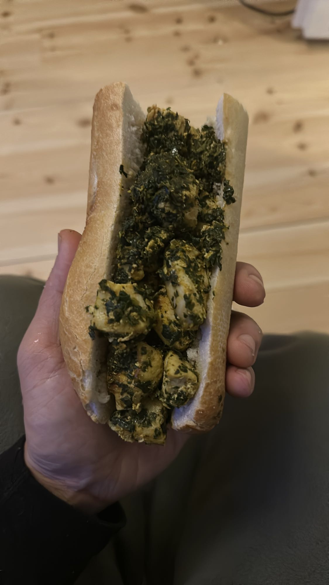 Kycklingbaguette med spenat