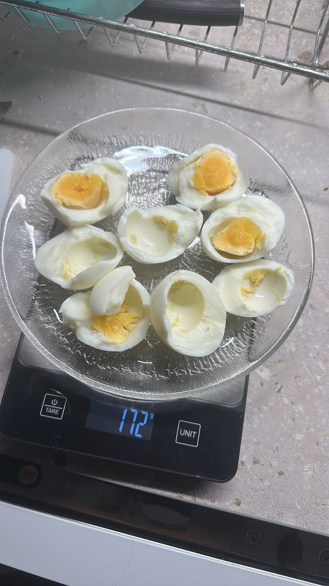 Kokta ägg utan gula