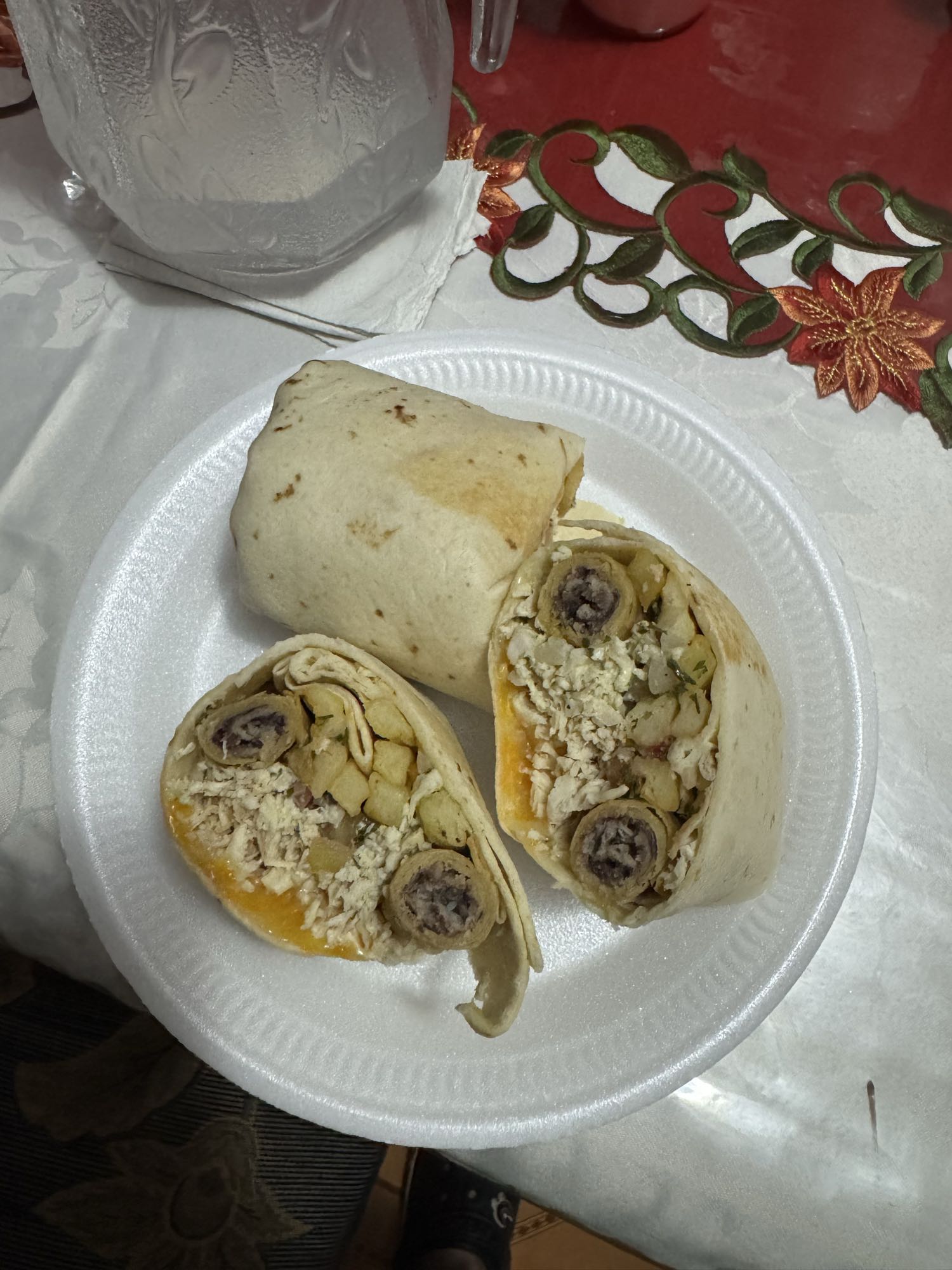 Burrito con papas y pollo