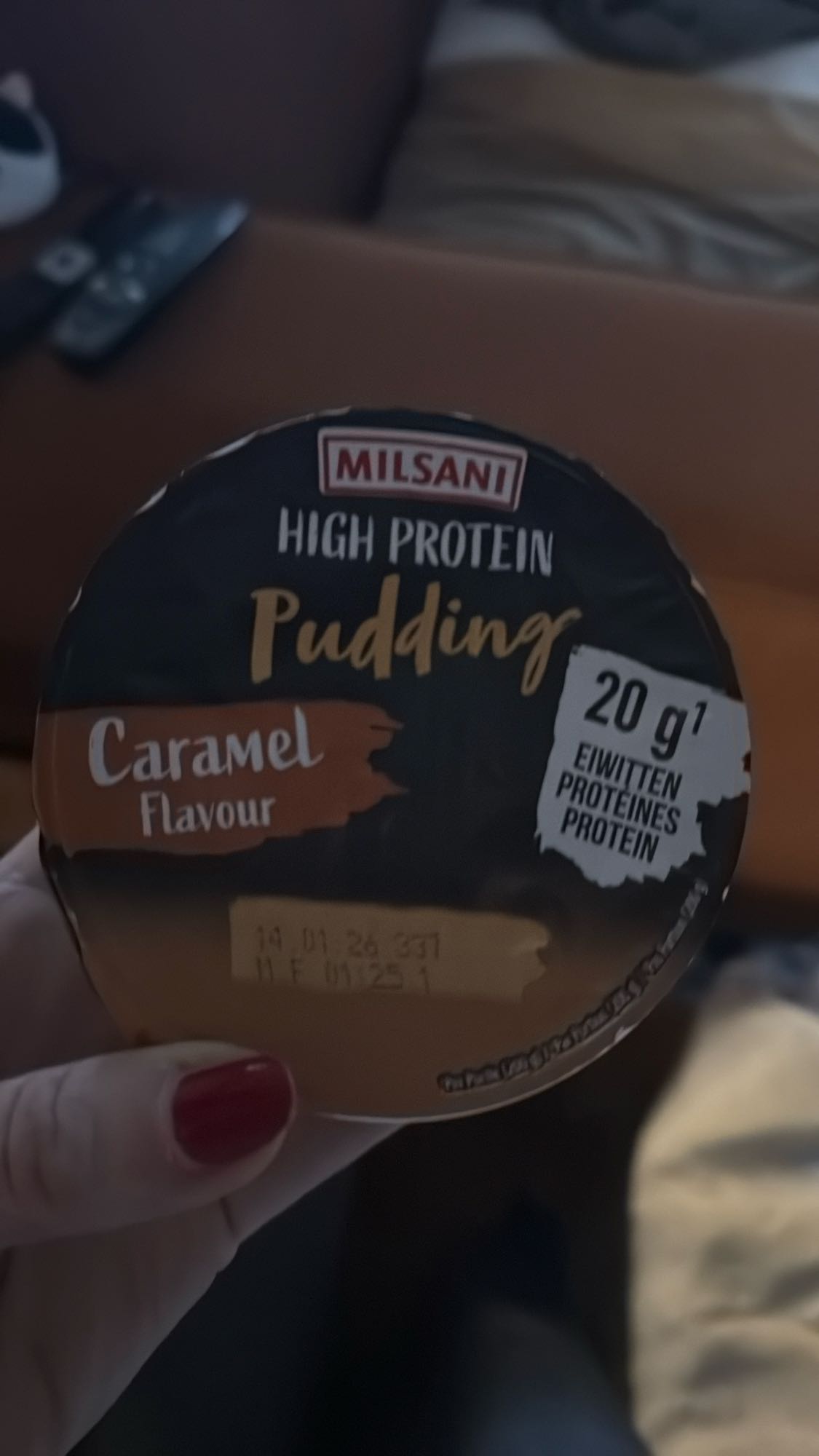 karamel proteïne pudding