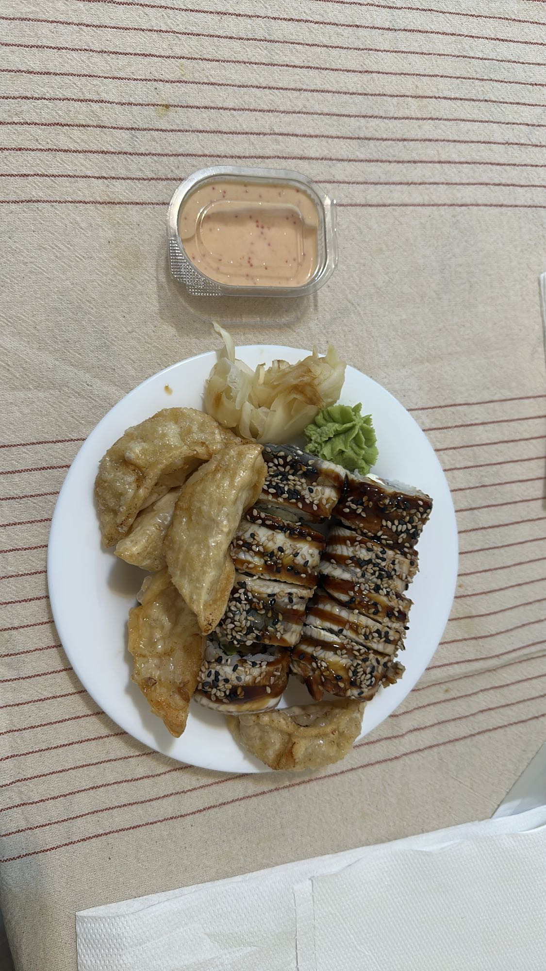 Sushi with dumplings