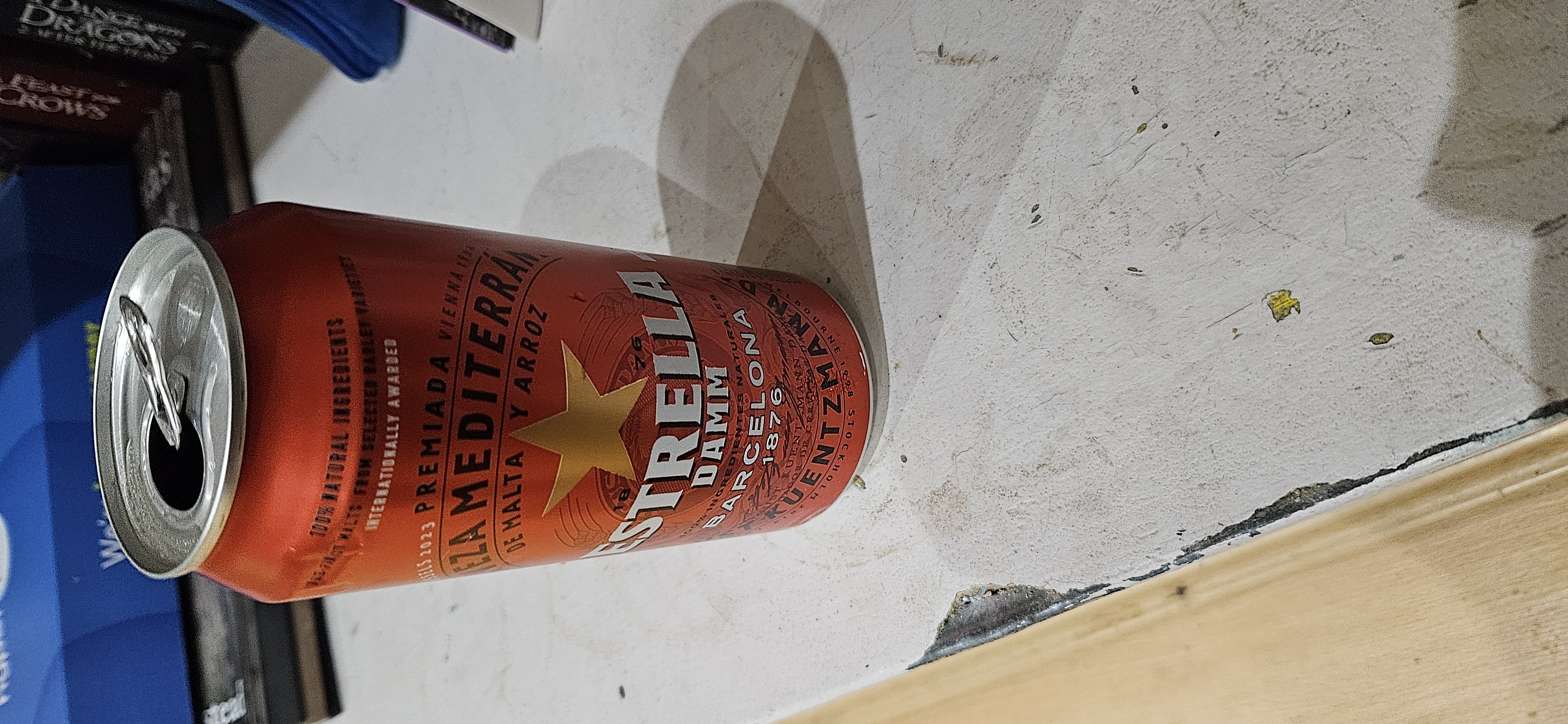 Estrella Damm beer can