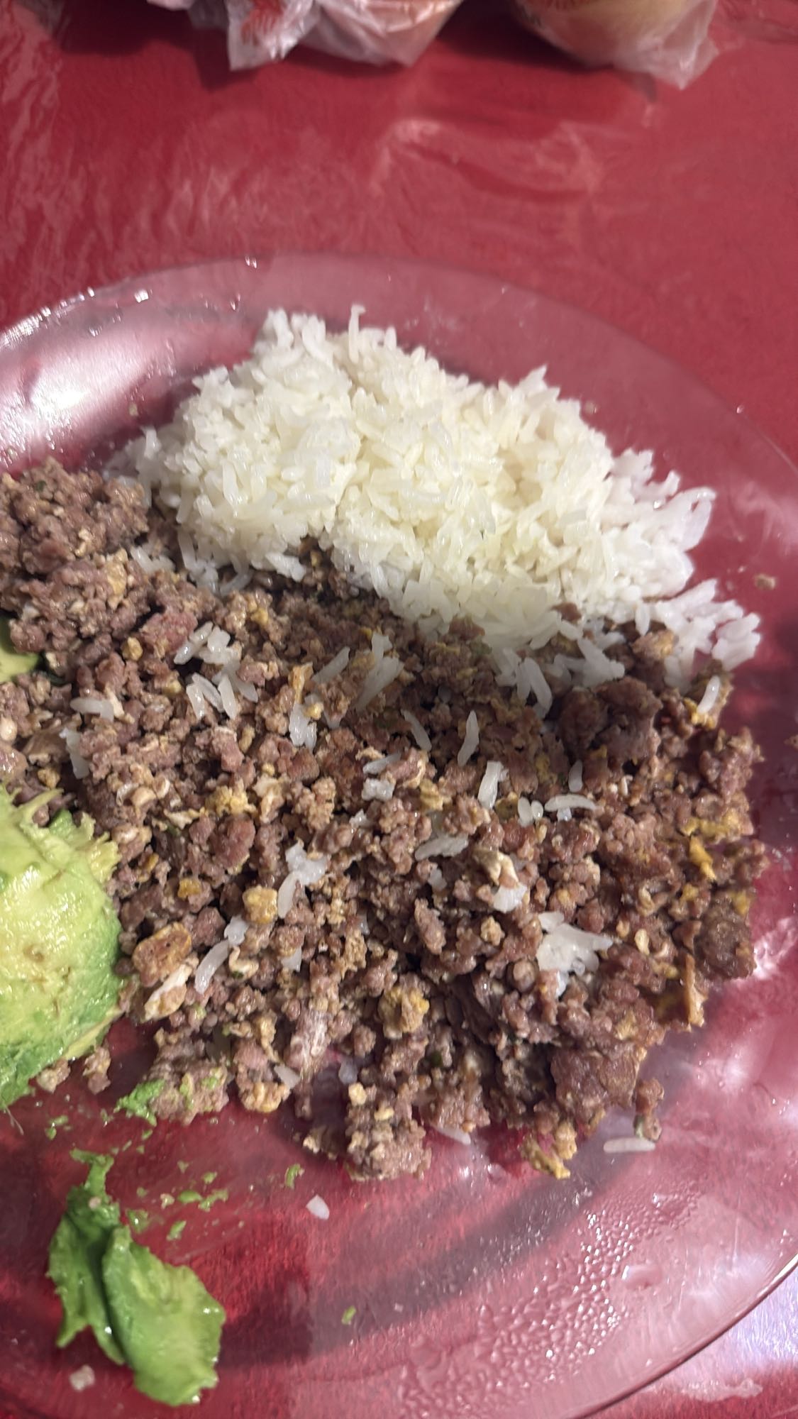 carne molida con arroz