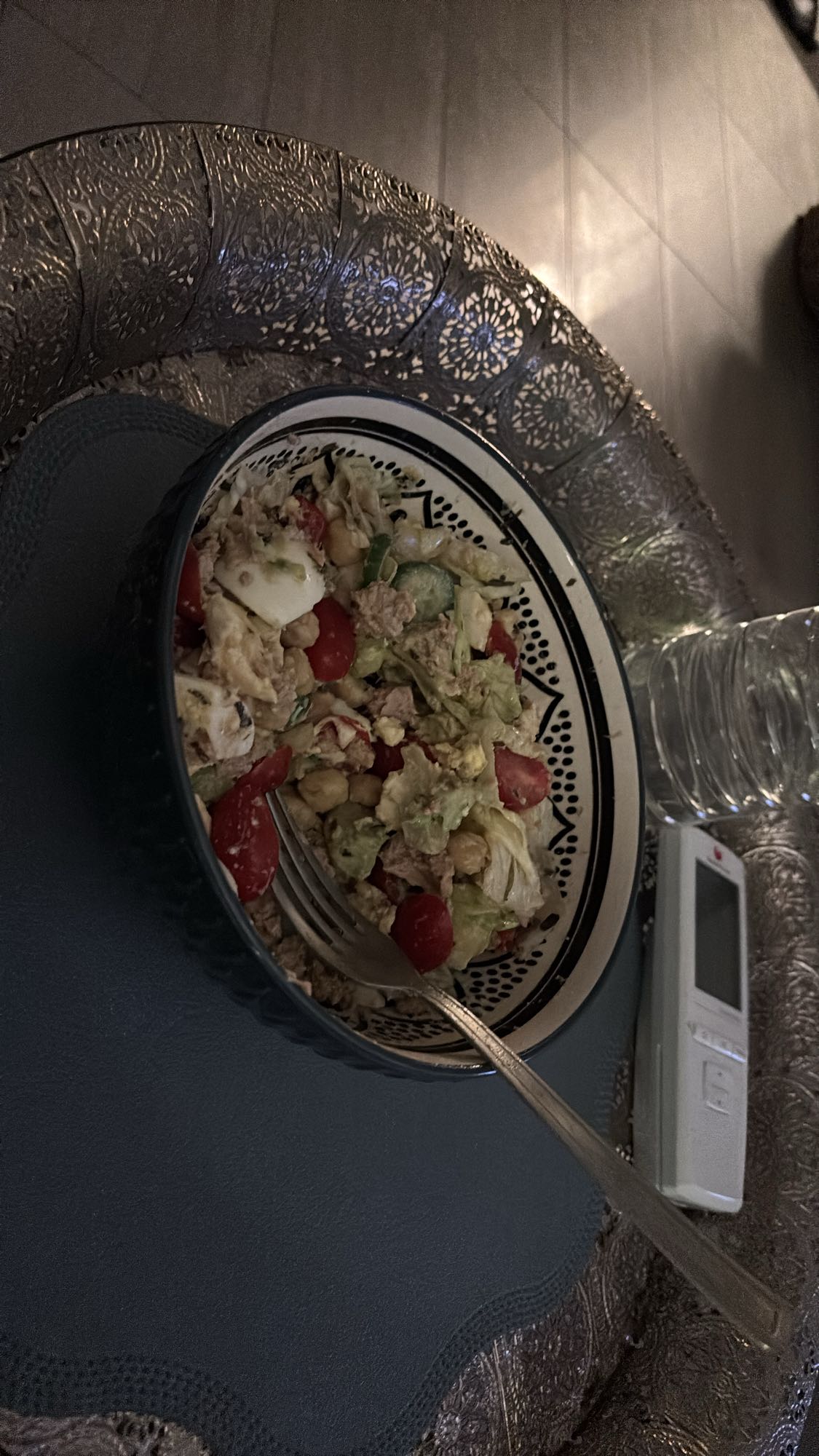 Salade au thon et pois chiches