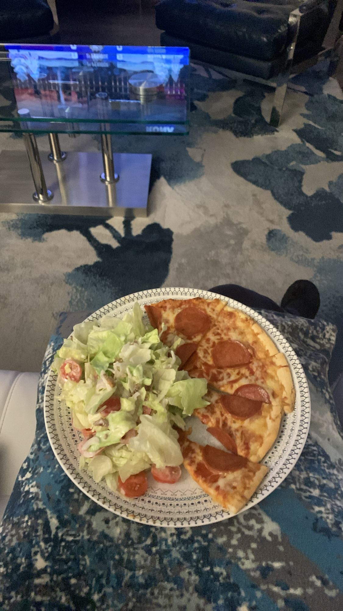 Pizza et salade