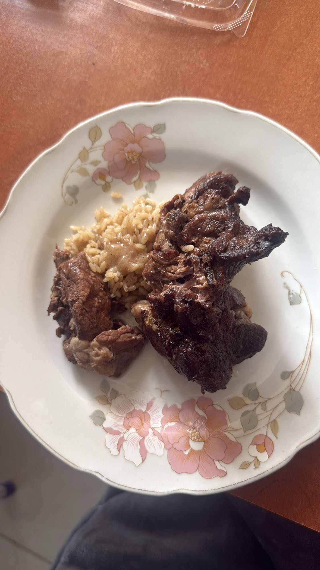 Beef with brown rice