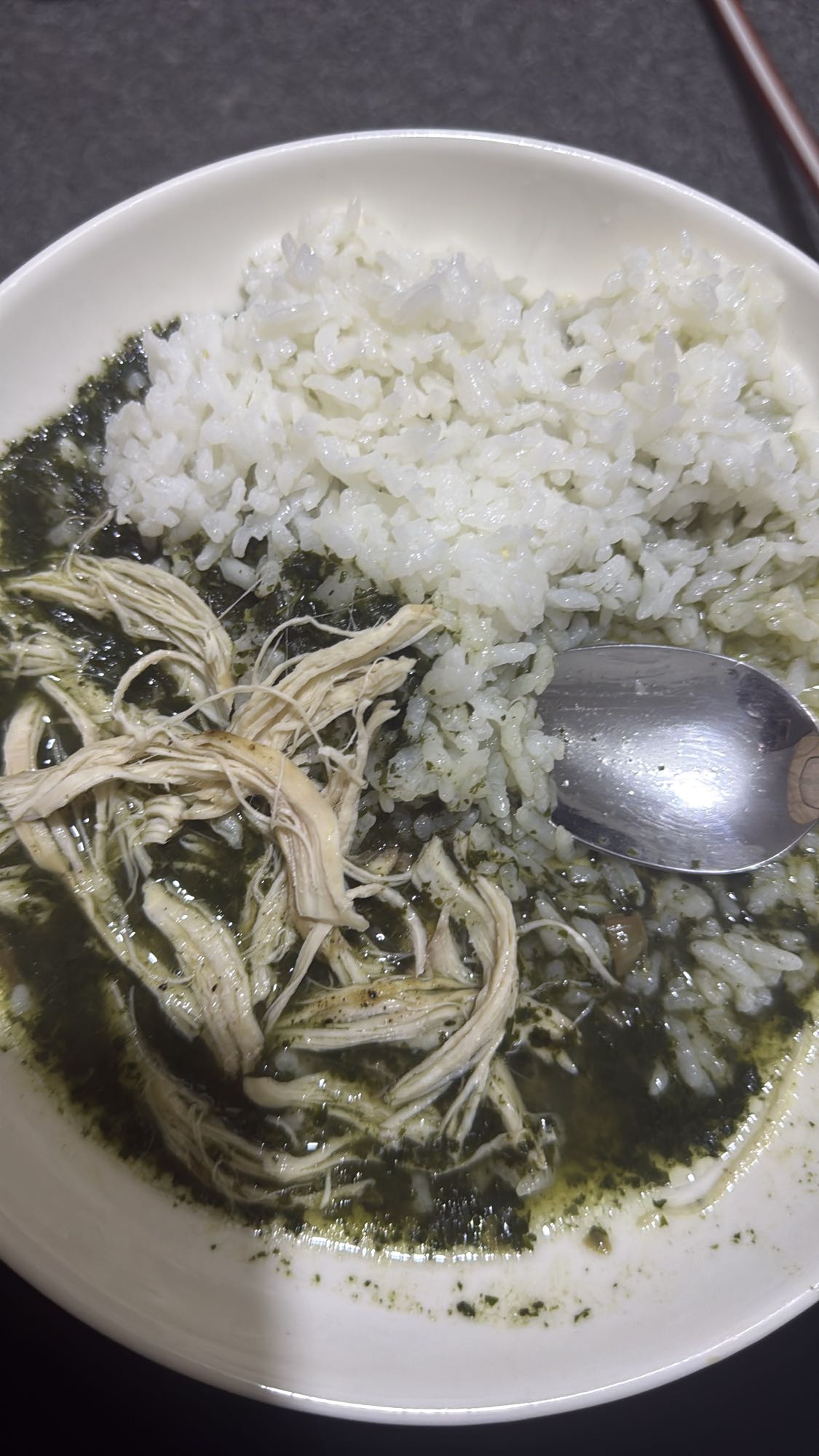 Chicken herb stew with rice