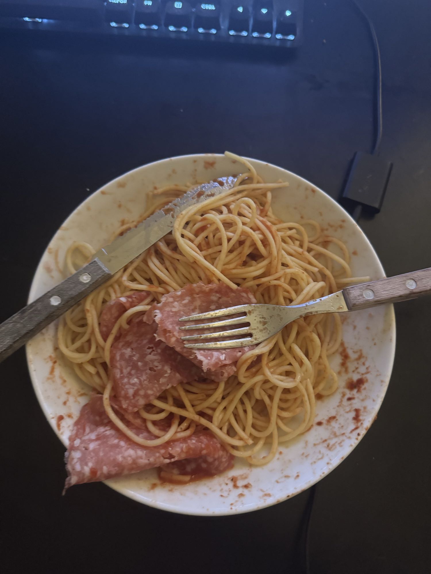 Spaghetti med salami
