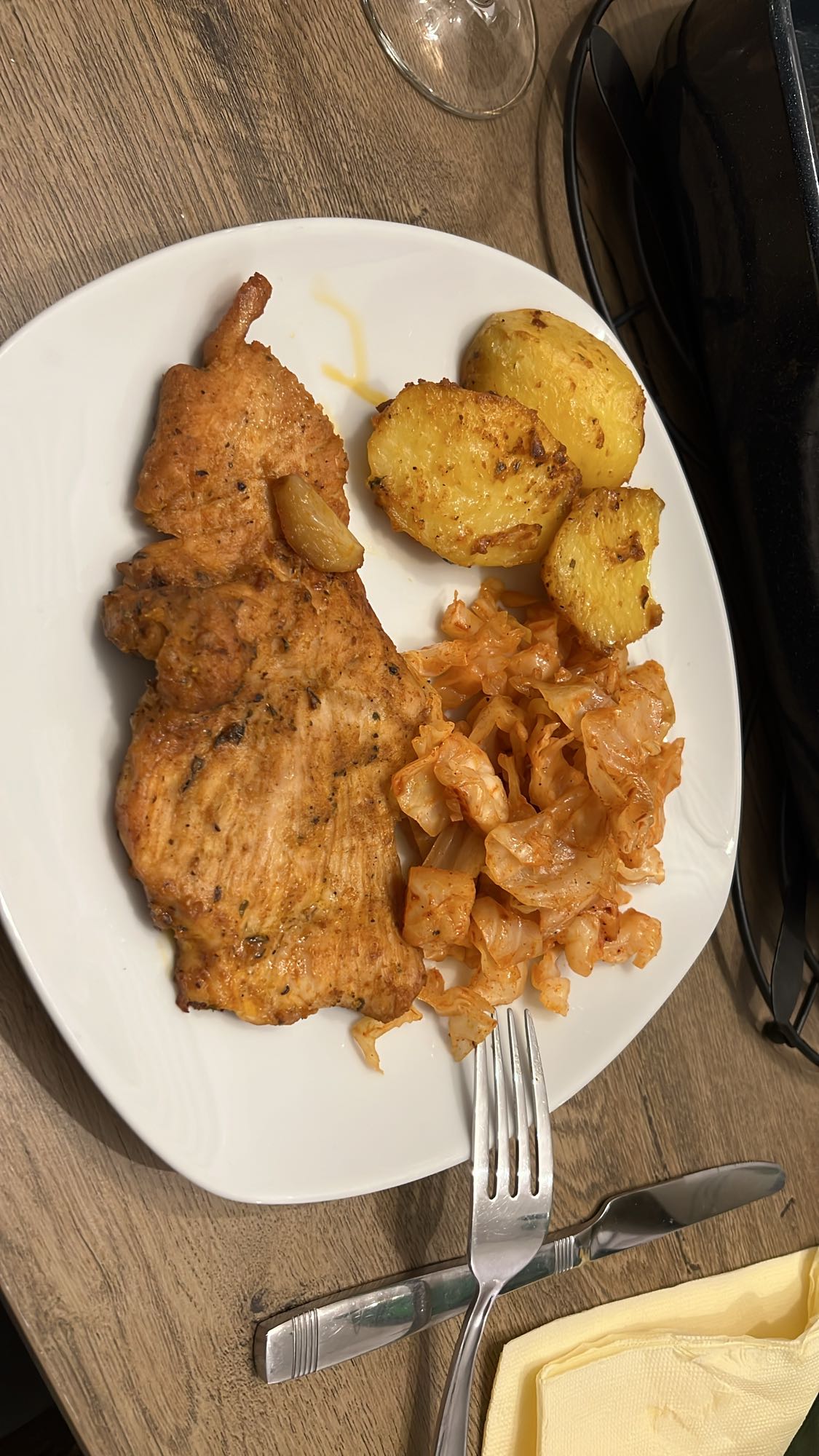 Turkey Breast with Cabbage Salad and Baked Potato