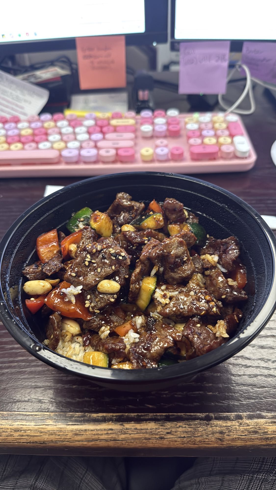 Kung Pao beef rice bowl