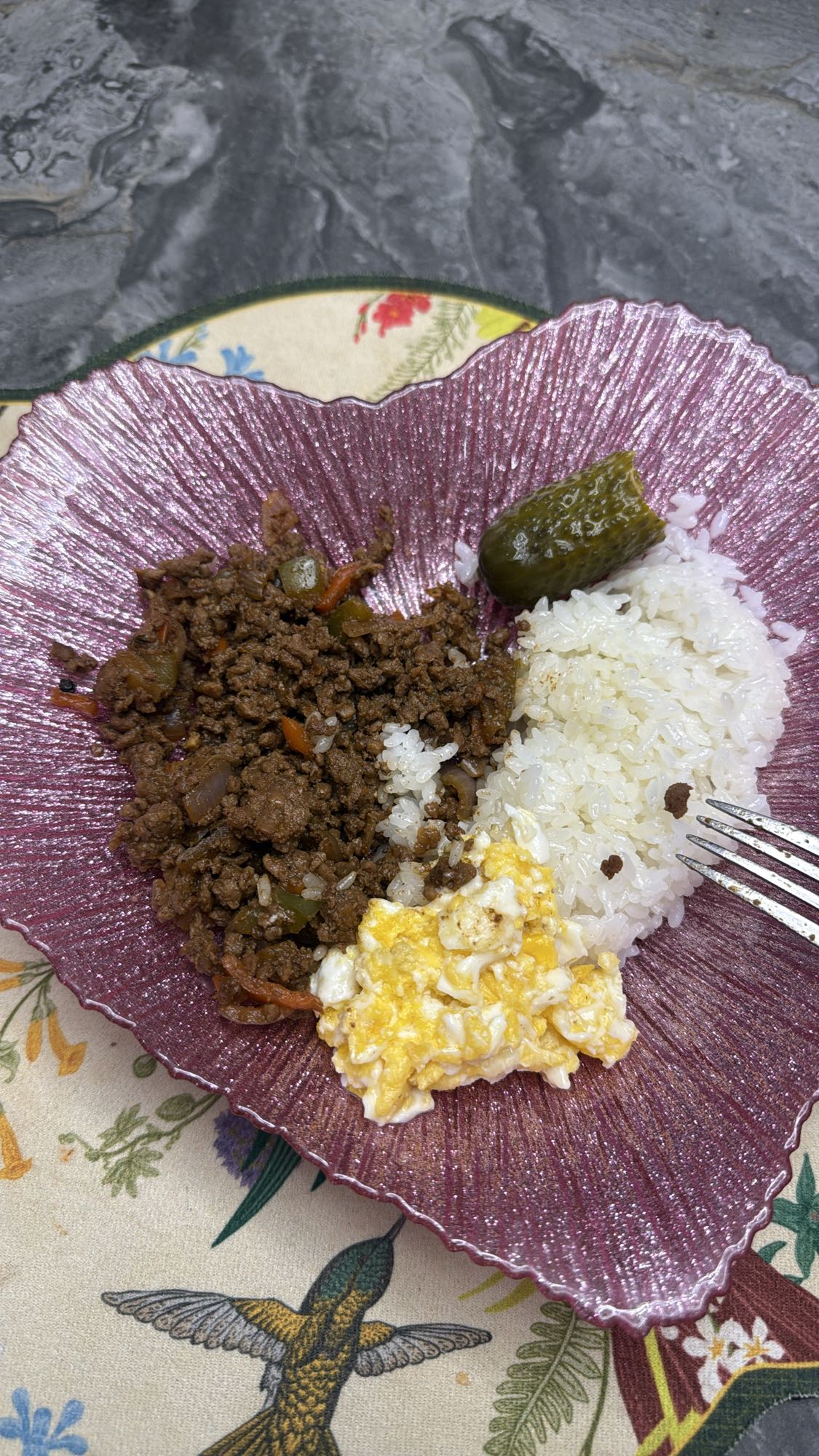 Beef rice with egg
