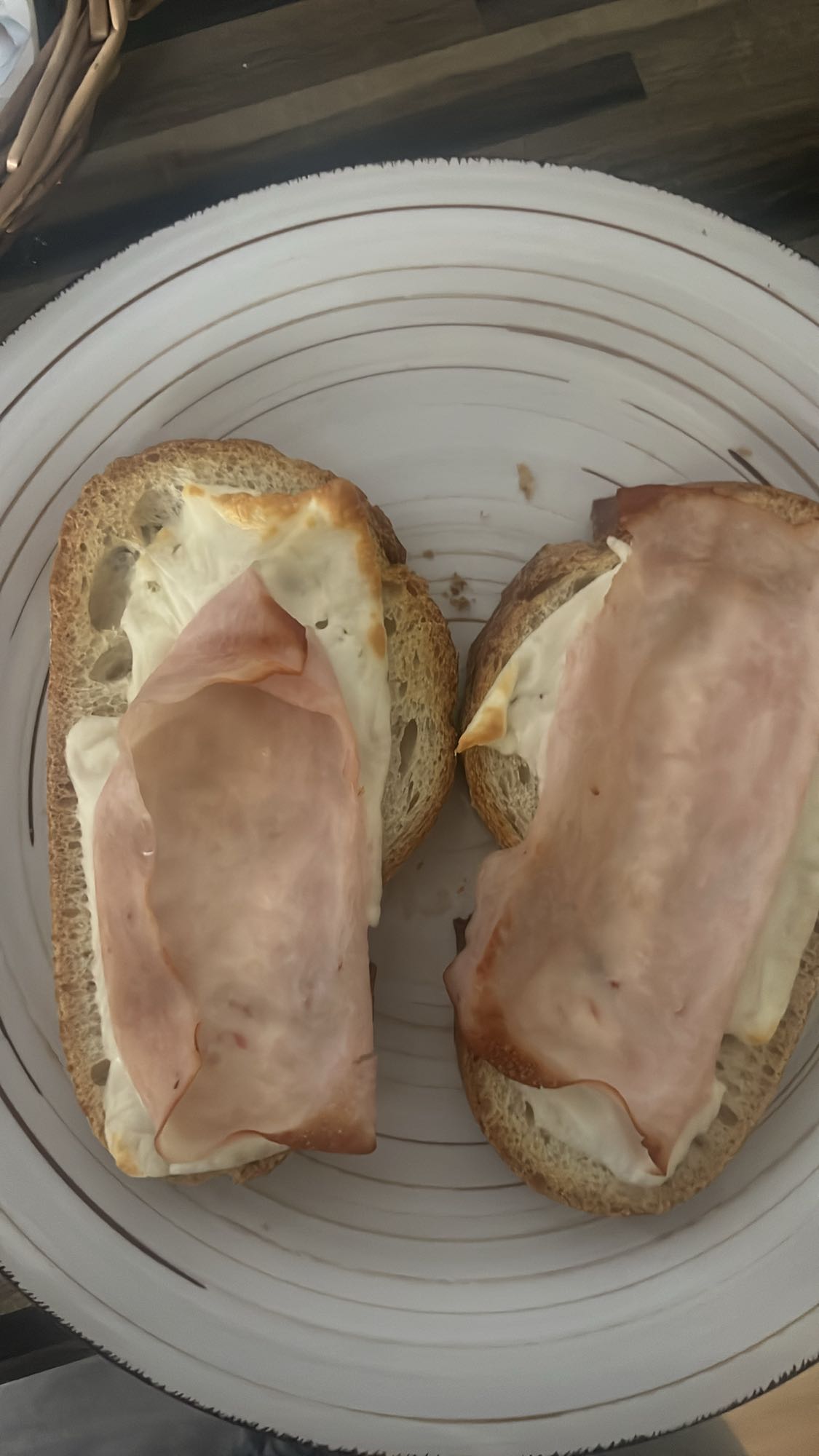 Pan con jamón y queso