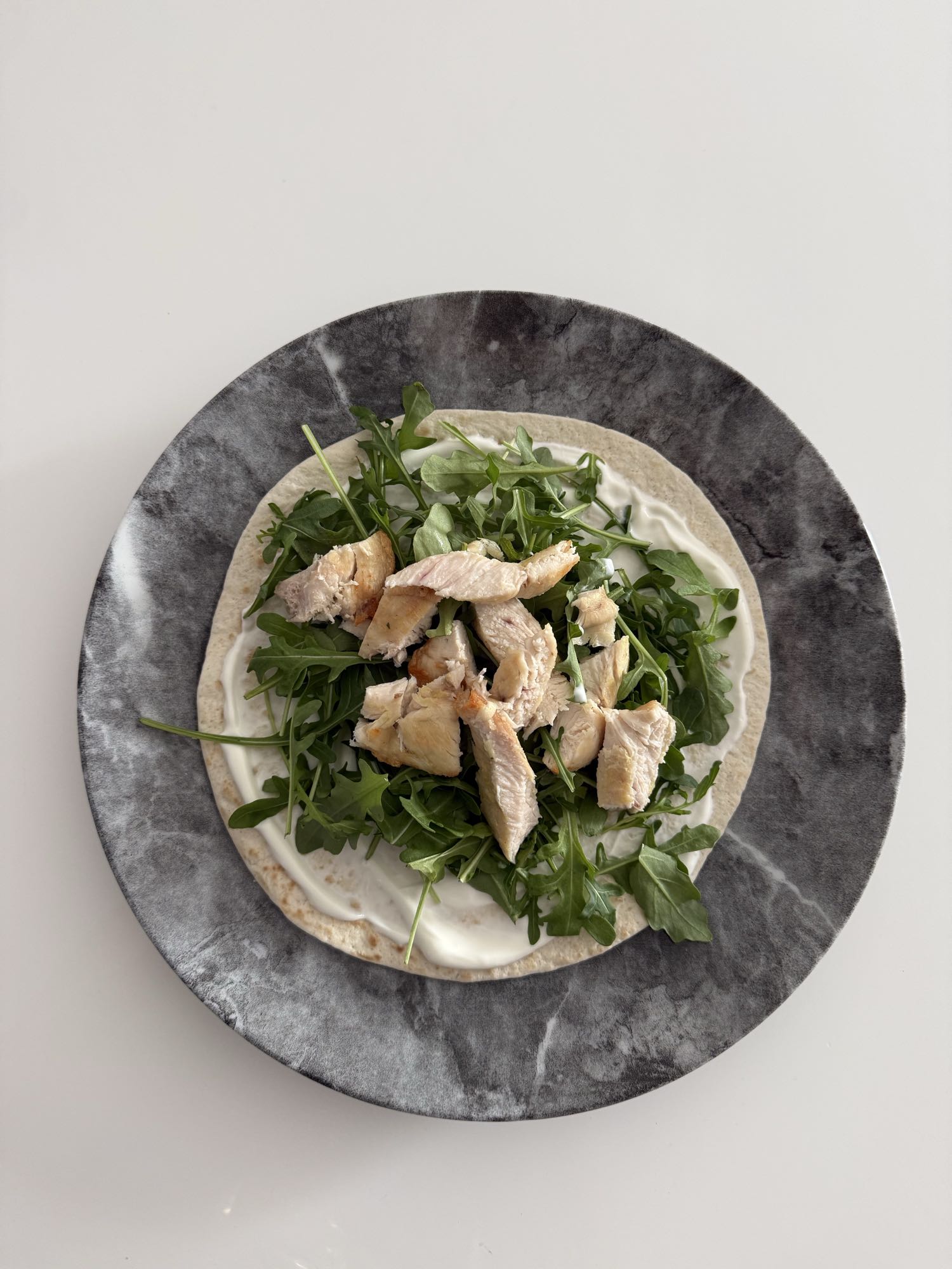 Wrap au poulet et roquette