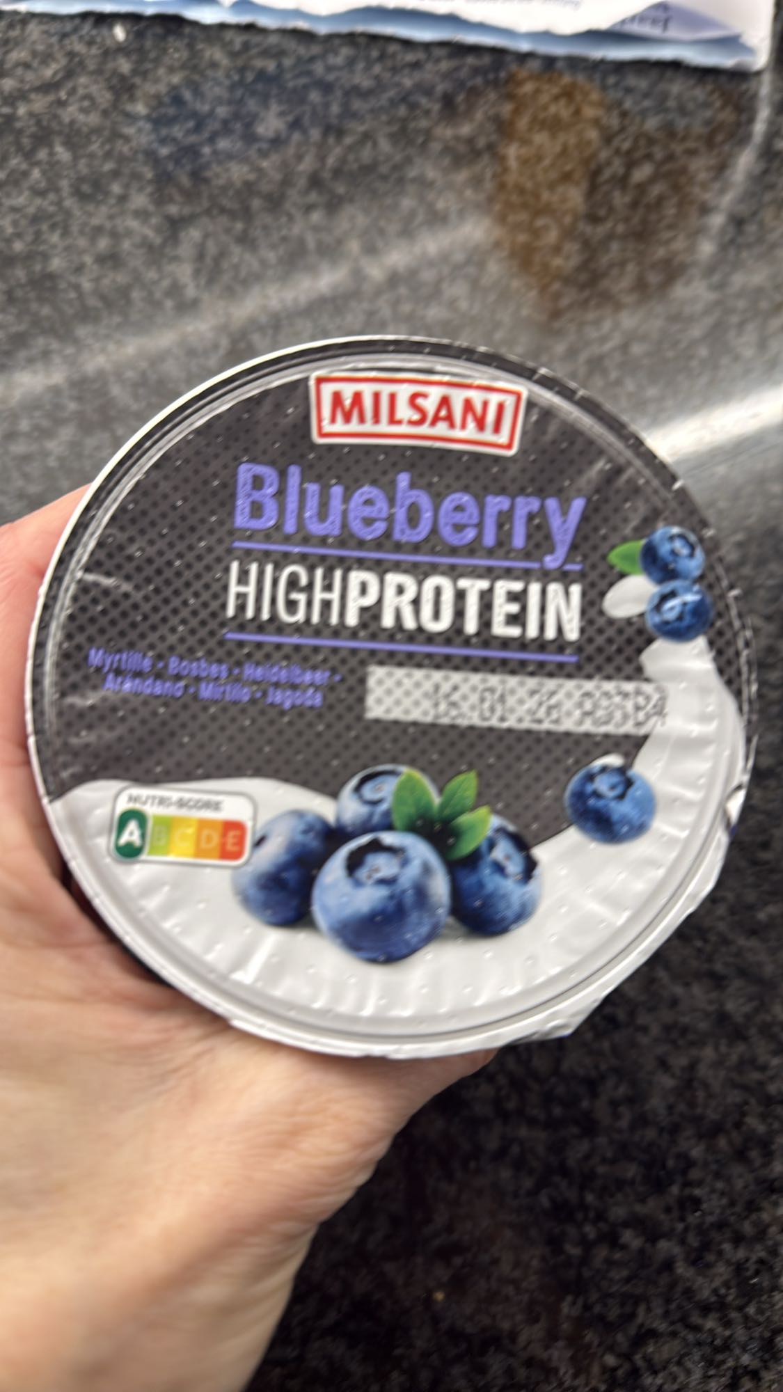 Bosbessen eiwit yoghurt