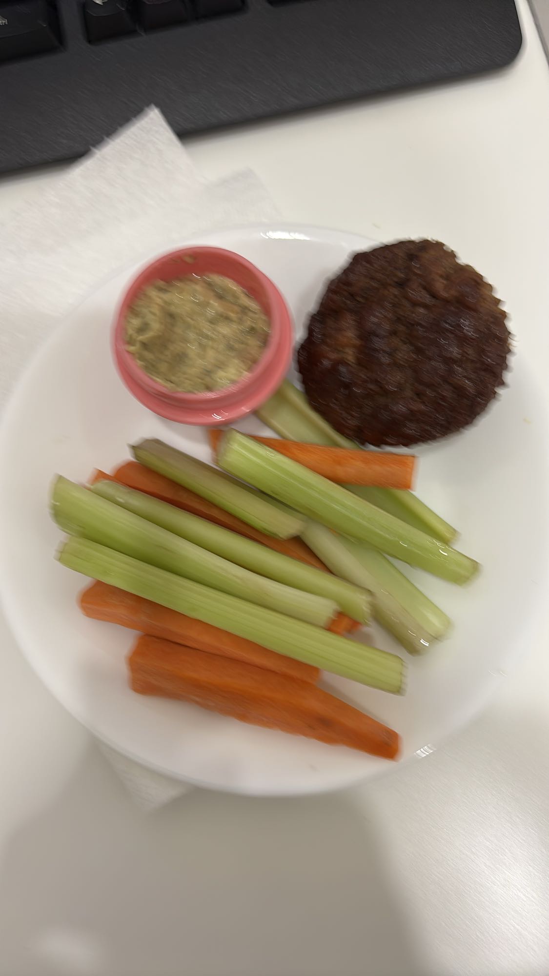 Légumes et muffin protéiné