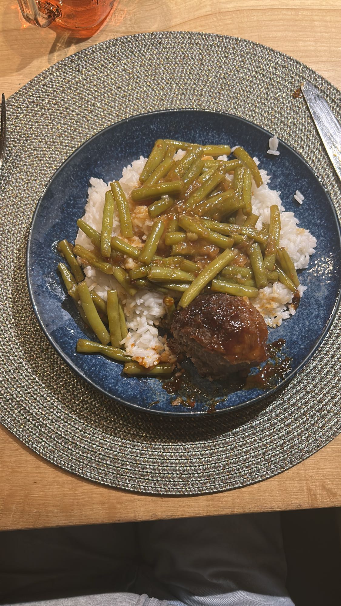 Rijst met sperziebonen