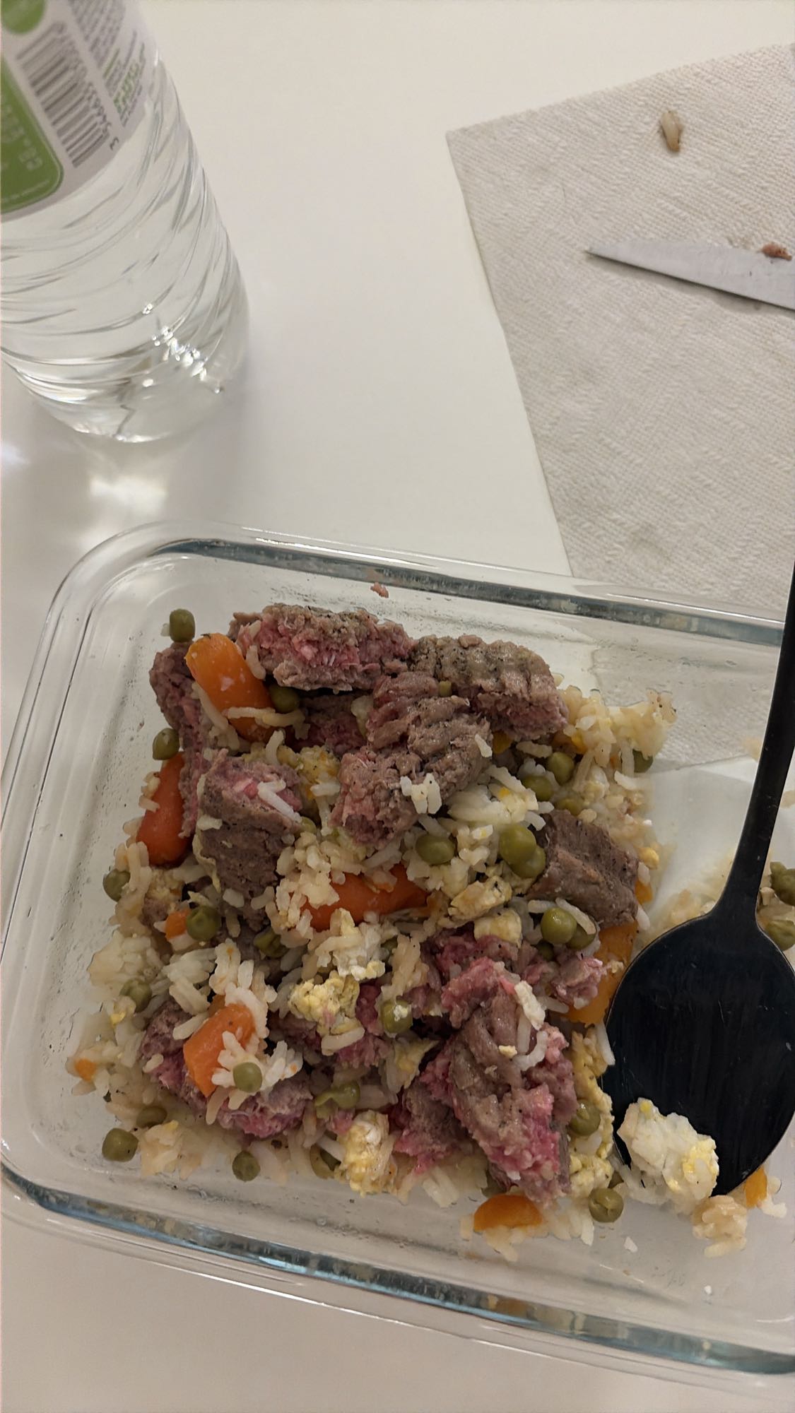 Riz, boeuf et légumes