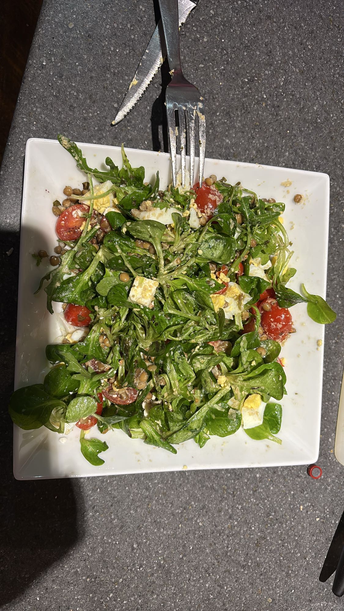 Salade lentilles œuf feta