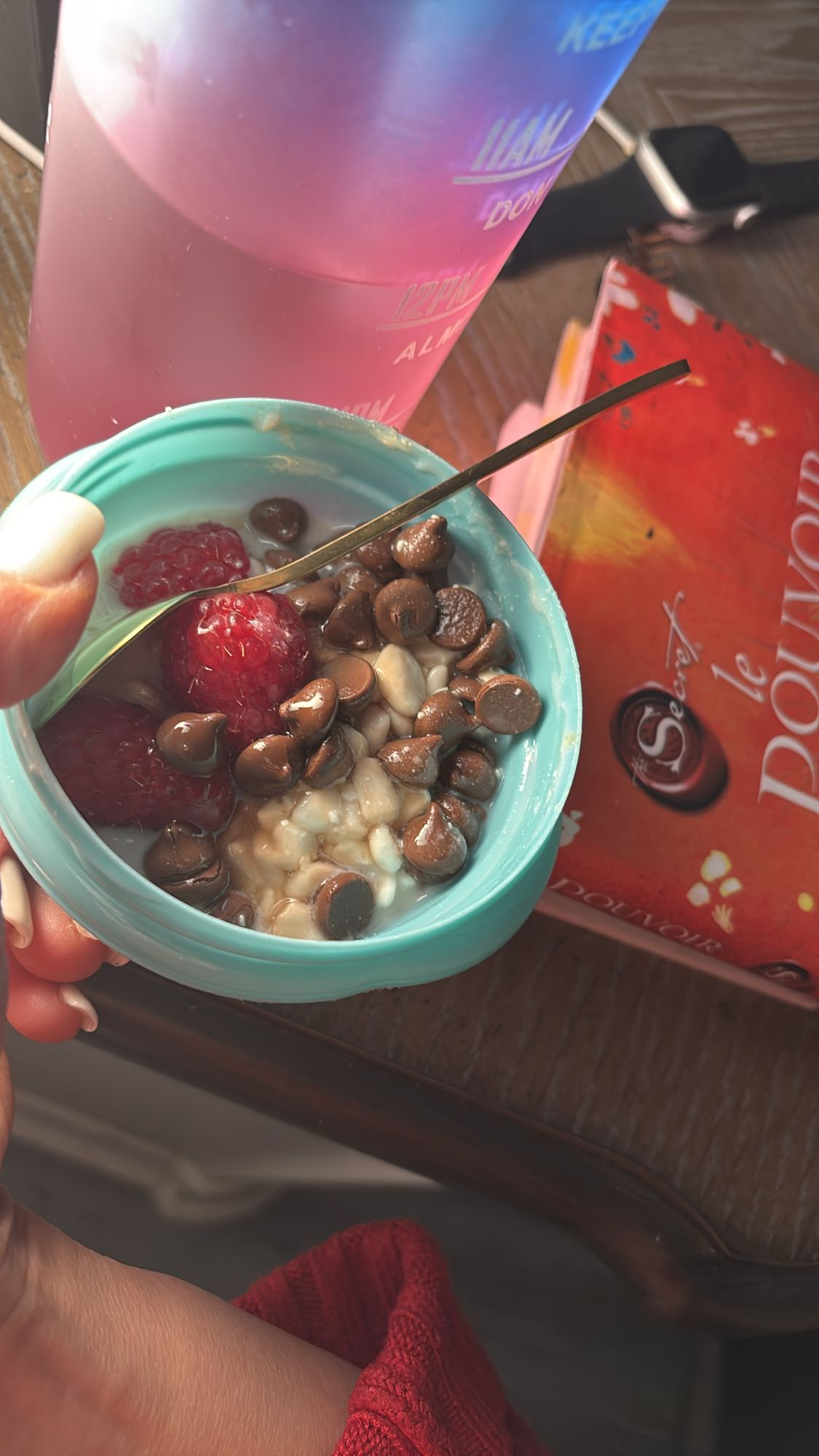 Porridge chocolat framboise