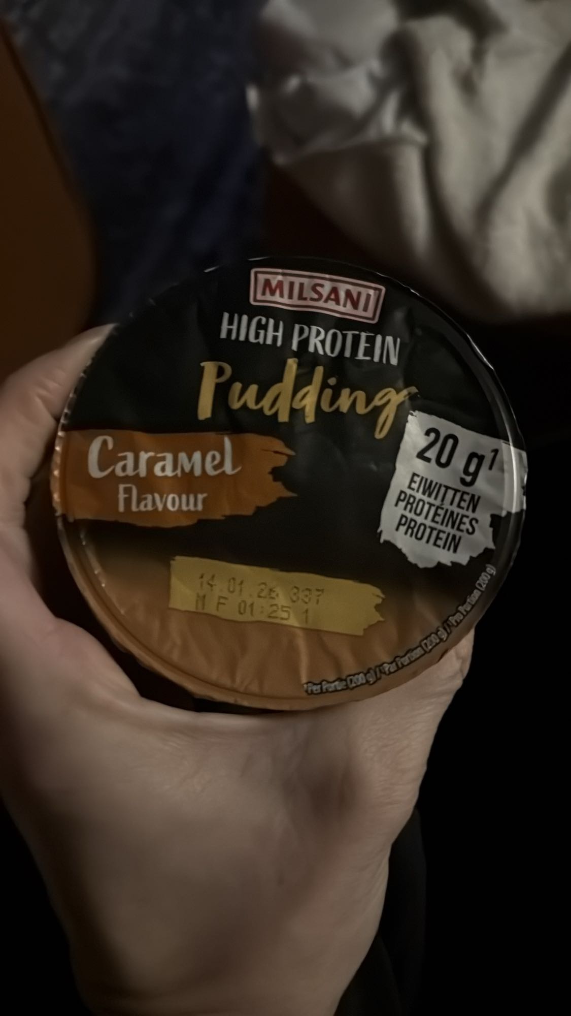 karamel proteïne pudding